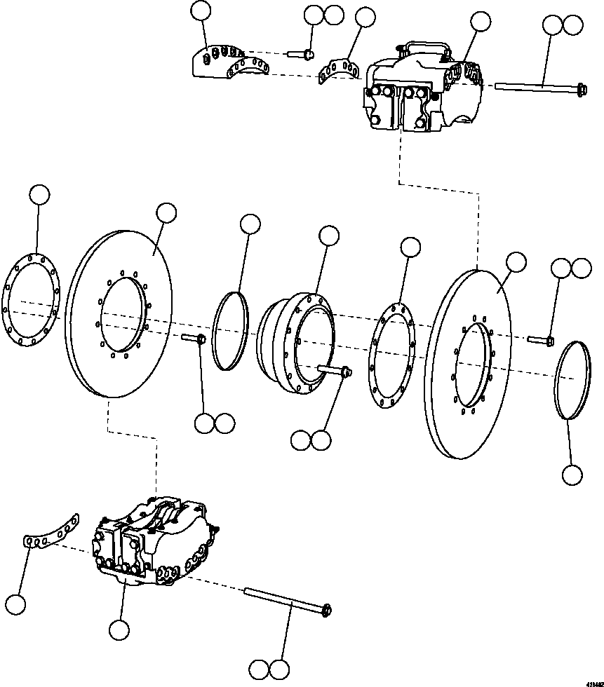 Komatsu parts book diagram for AFE57-HT 830E-1AC S/N A40966, A40987 & A40990 - A40992  SEVERSTAL: REAR BRAKE INSTALLATION
