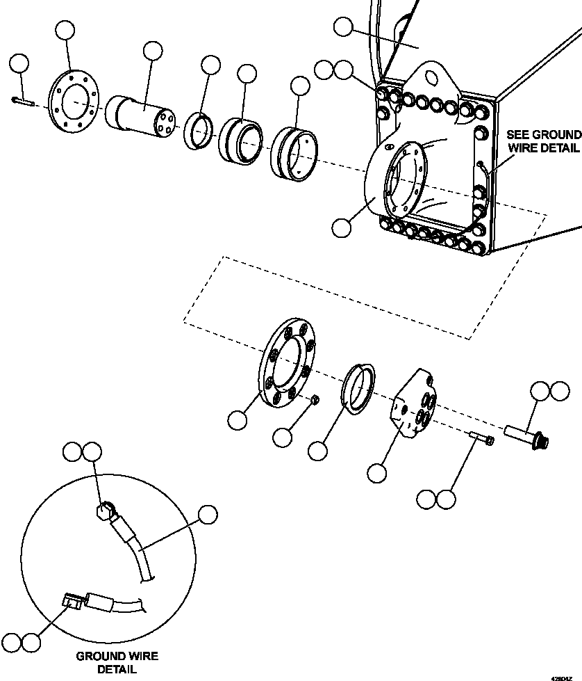 Komatsu parts book diagram for AFE57-HT 830E-1AC S/N A40966, A40987 & A40990 - A40992  SEVERSTAL: AXLE HOUSING INSTALLATION