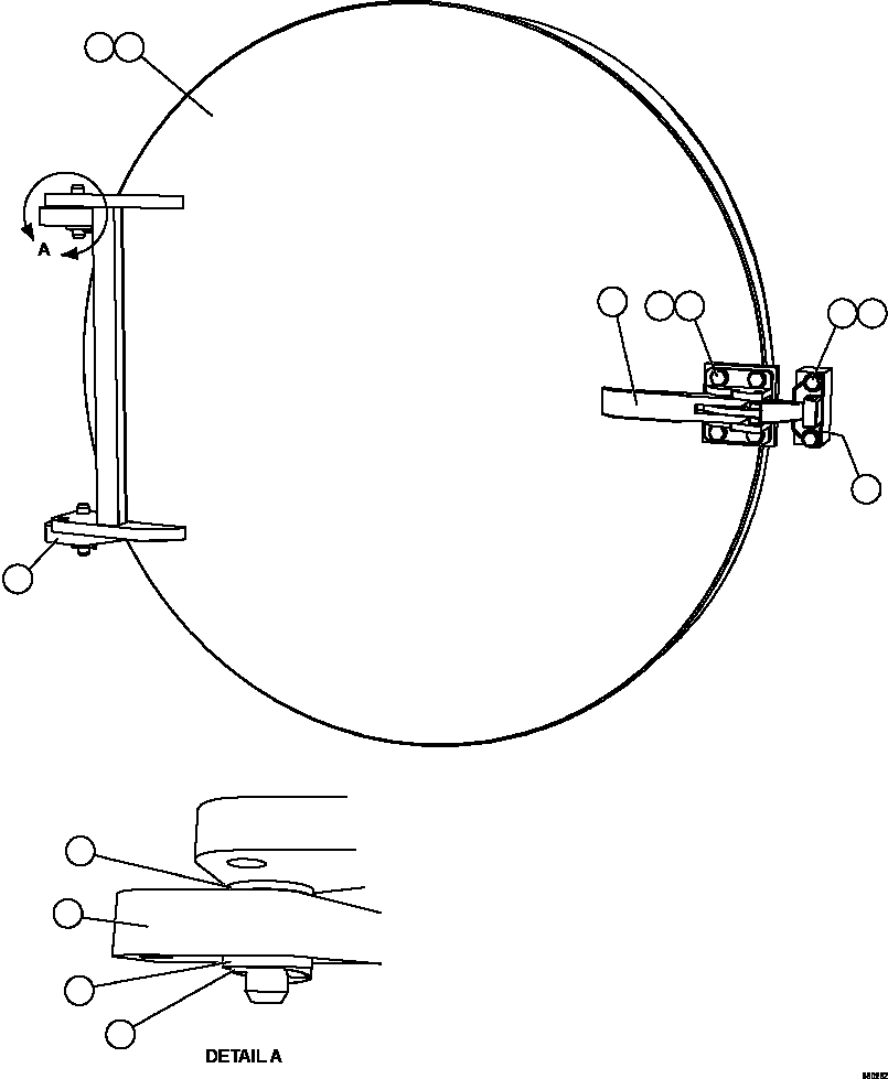 Komatsu parts book diagram for AFE57-HT 830E-1AC S/N A40966, A40987 & A40990 - A40992  SEVERSTAL: REAR HATCH COVER INSTALLATION