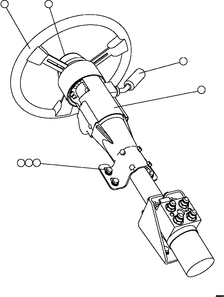 Komatsu parts book diagram for AFE57-HT 830E-1AC S/N A40966, A40987 & A40990 - A40992  SEVERSTAL: STEERING COLUMN INSTALLATION