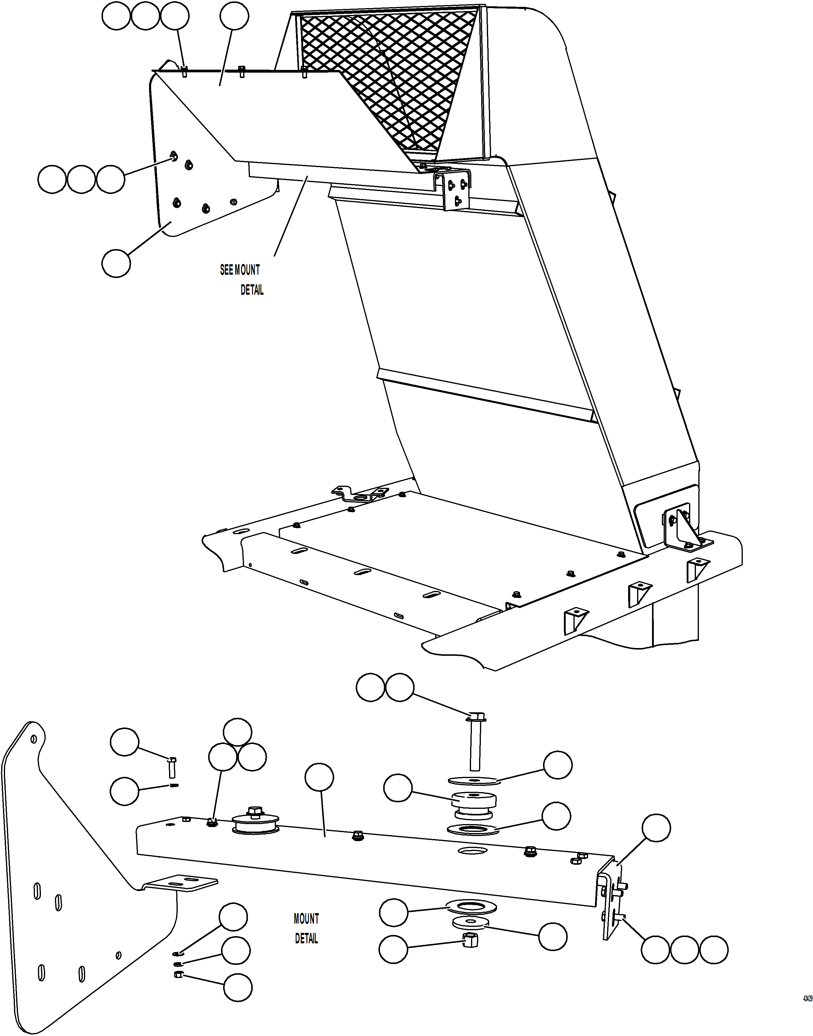 Komatsu parts book diagram for AFE57-HT 830E-1AC S/N A40966, A40987 & A40990 - A40992  SEVERSTAL: BLOWER INLET INSTALLATION   2/2