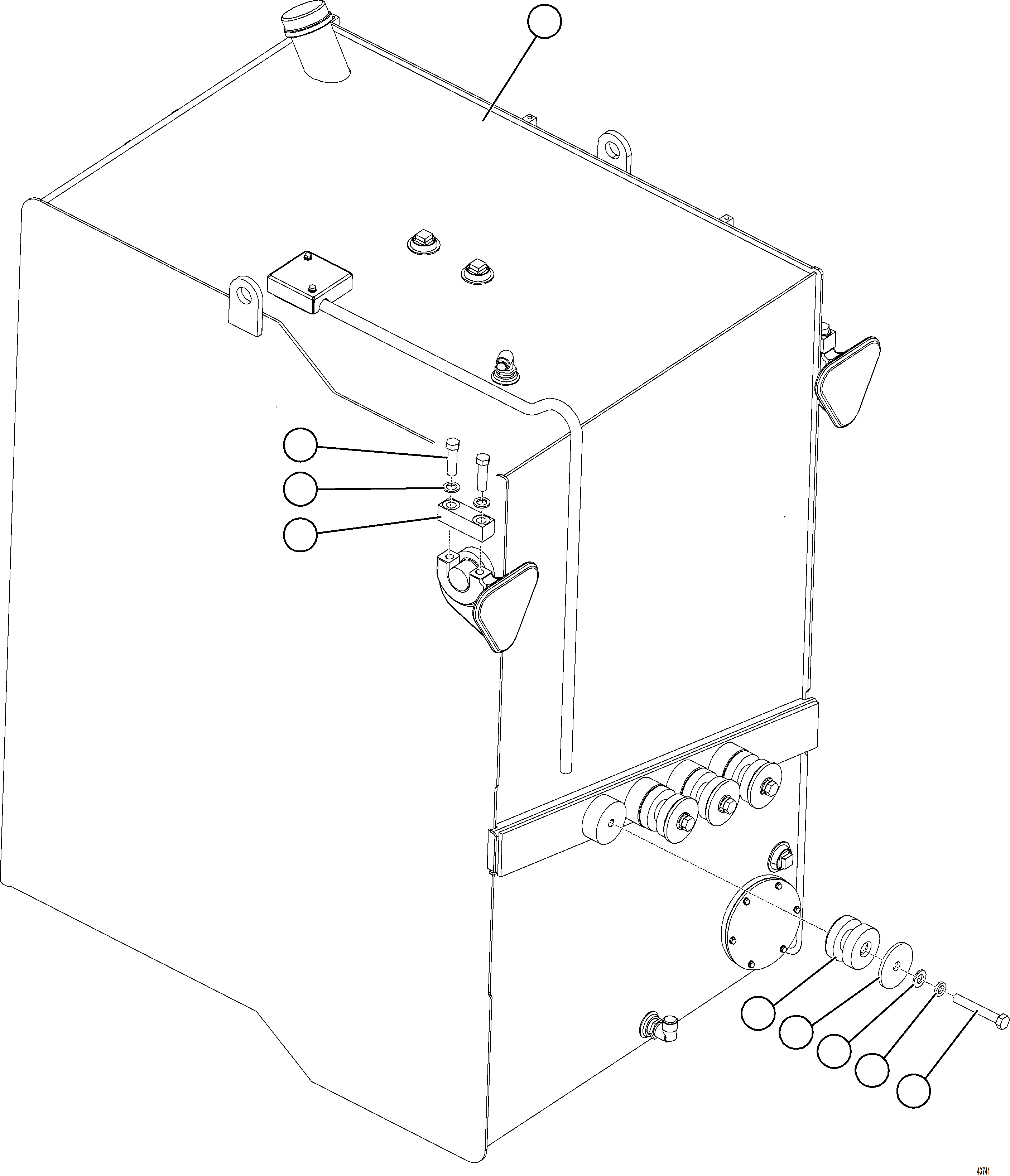 Komatsu parts book diagram for AFE57-HT 830E-1AC S/N A40966, A40987 & A40990 - A40992  SEVERSTAL: FUEL TANK INSTALLATION