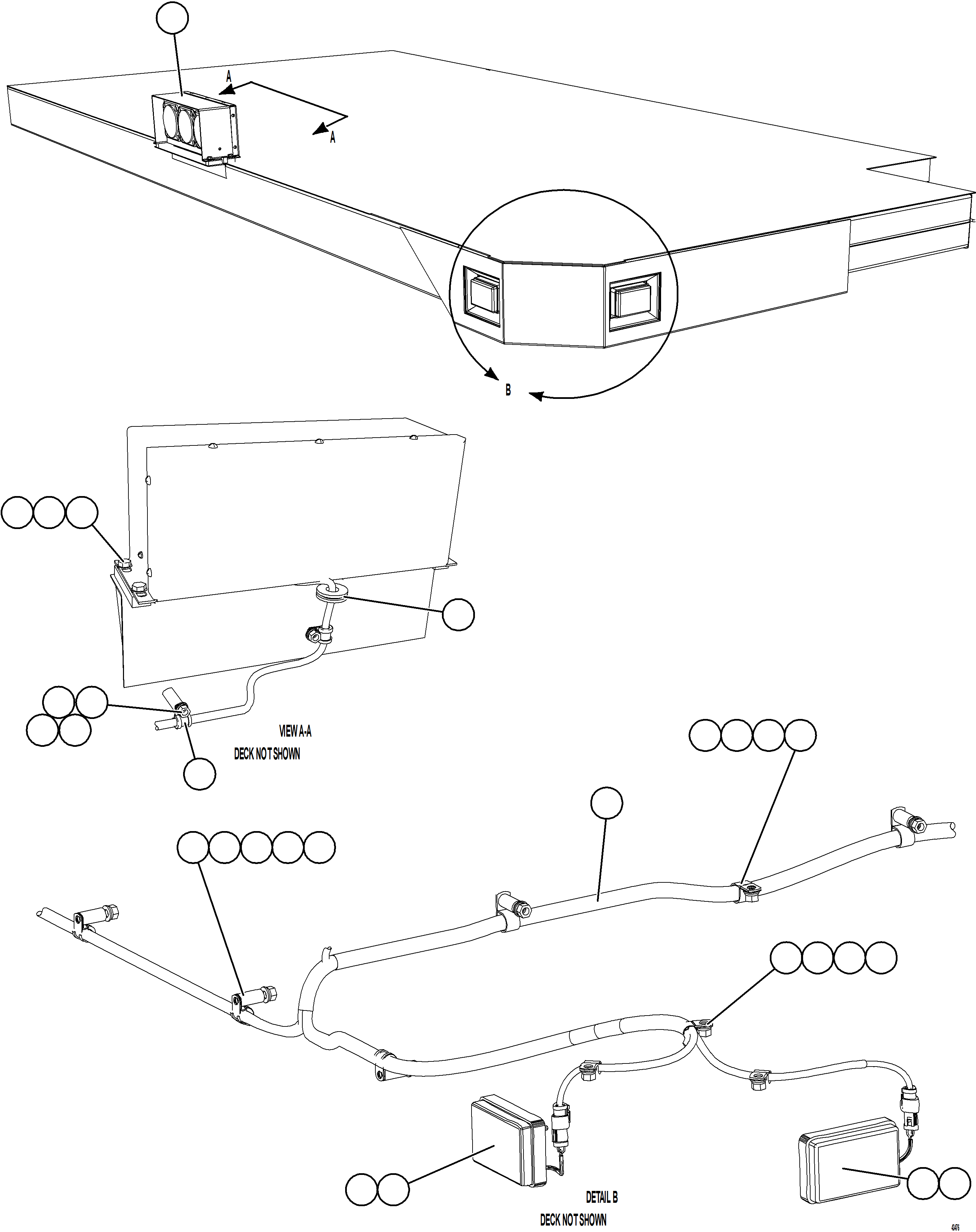 Komatsu parts book diagram for AFE57-HT 830E-1AC S/N A40966, A40987 & A40990 - A40992  SEVERSTAL: RH DECK LIGHTS