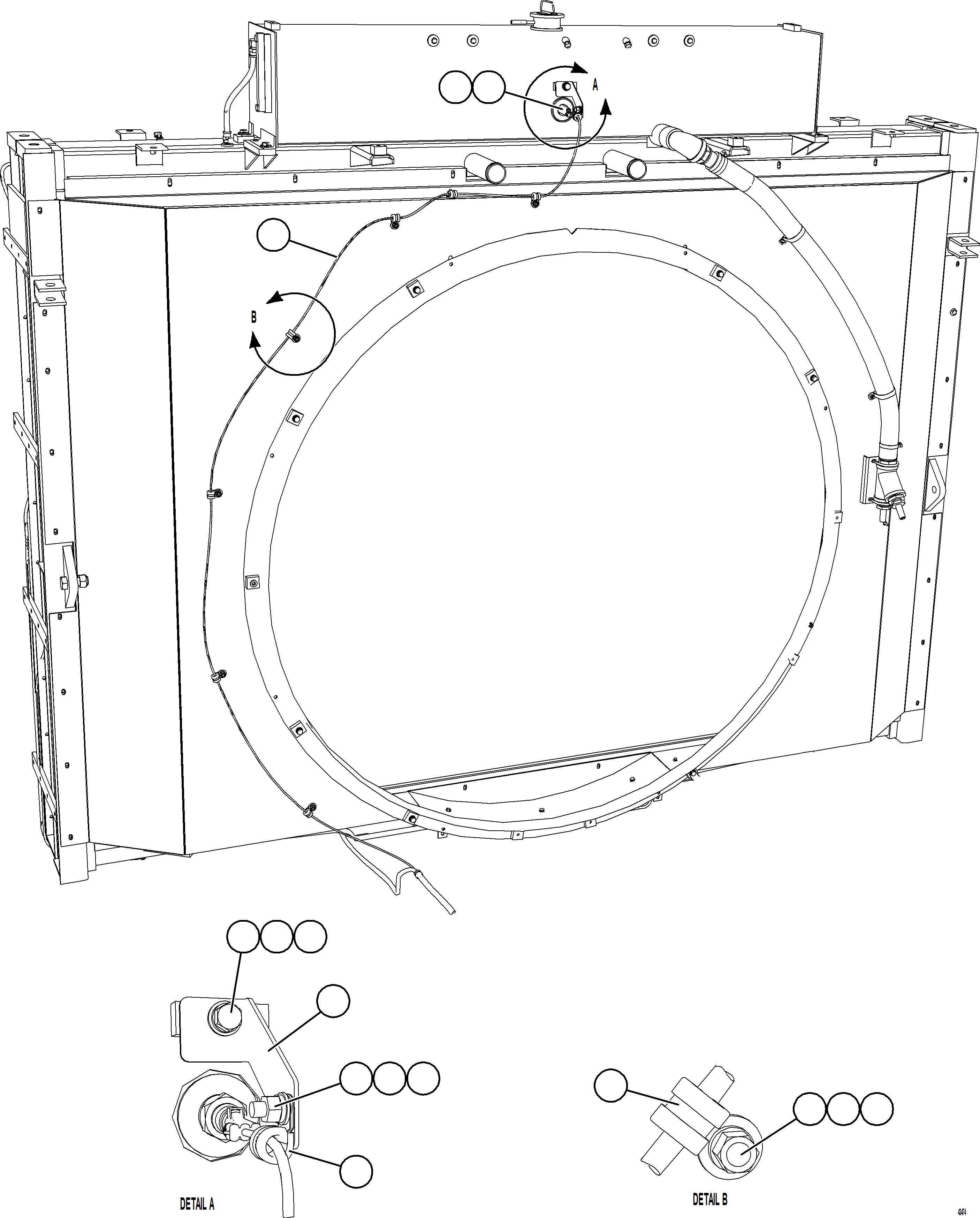 Komatsu parts book diagram for AFE57-HT 830E-1AC S/N A40966, A40987 & A40990 - A40992  SEVERSTAL: COOLING SYSTEM WIRING   (TIER 2)