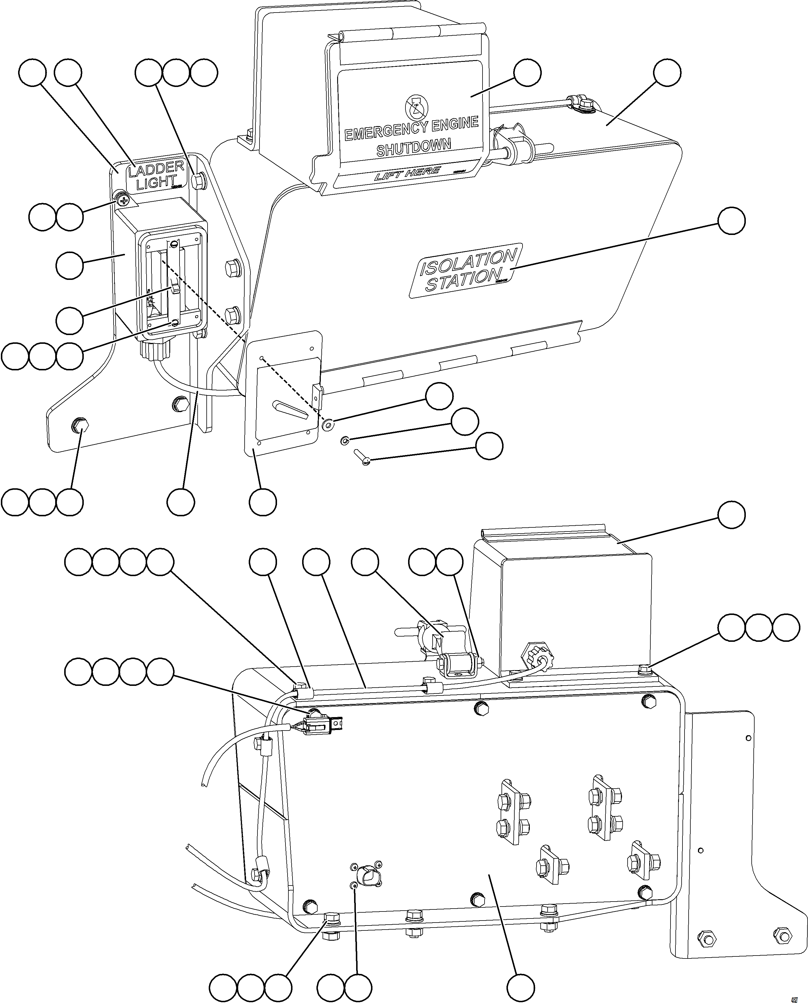 Komatsu parts book diagram for AFE57-HT 830E-1AC S/N A40966, A40987 & A40990 - A40992  SEVERSTAL: ISOLATION BOX  1/3     58E-06-01320