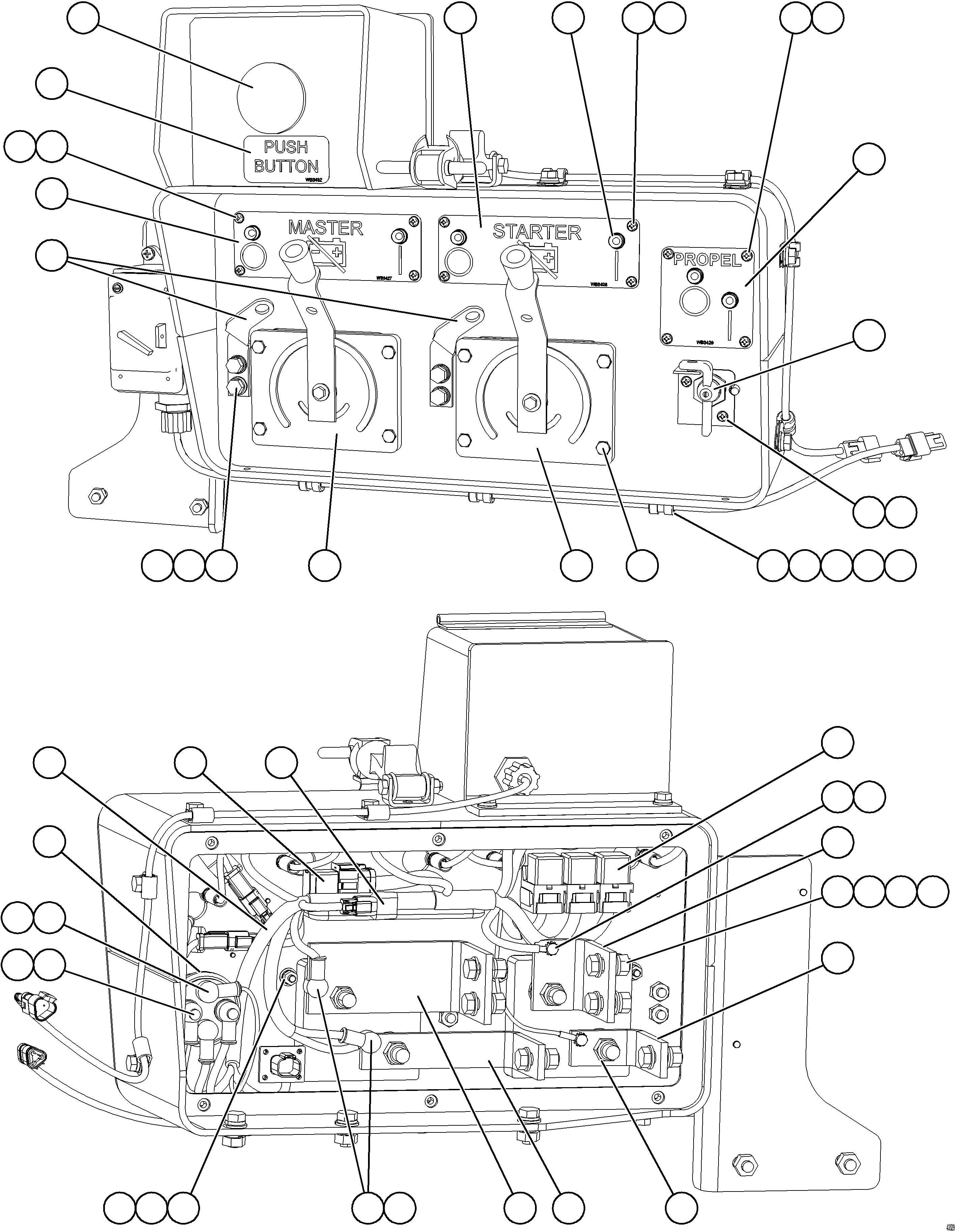 Komatsu parts book diagram for AFE57-HT 830E-1AC S/N A40966, A40987 & A40990 - A40992  SEVERSTAL: ISOLATION BOX  2/3     58E-06-01320