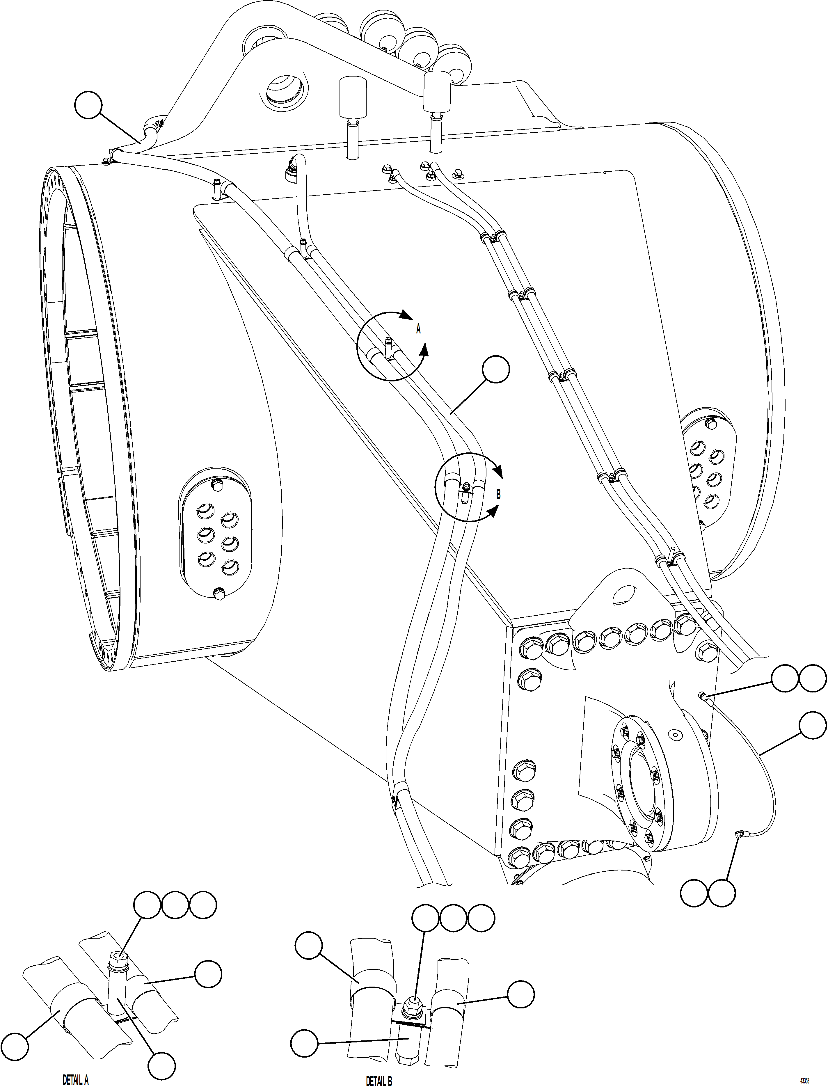 Komatsu parts book diagram for AFE57-HT 830E-1AC S/N A40966, A40987 & A40990 - A40992  SEVERSTAL: REAR AXLE WIRING