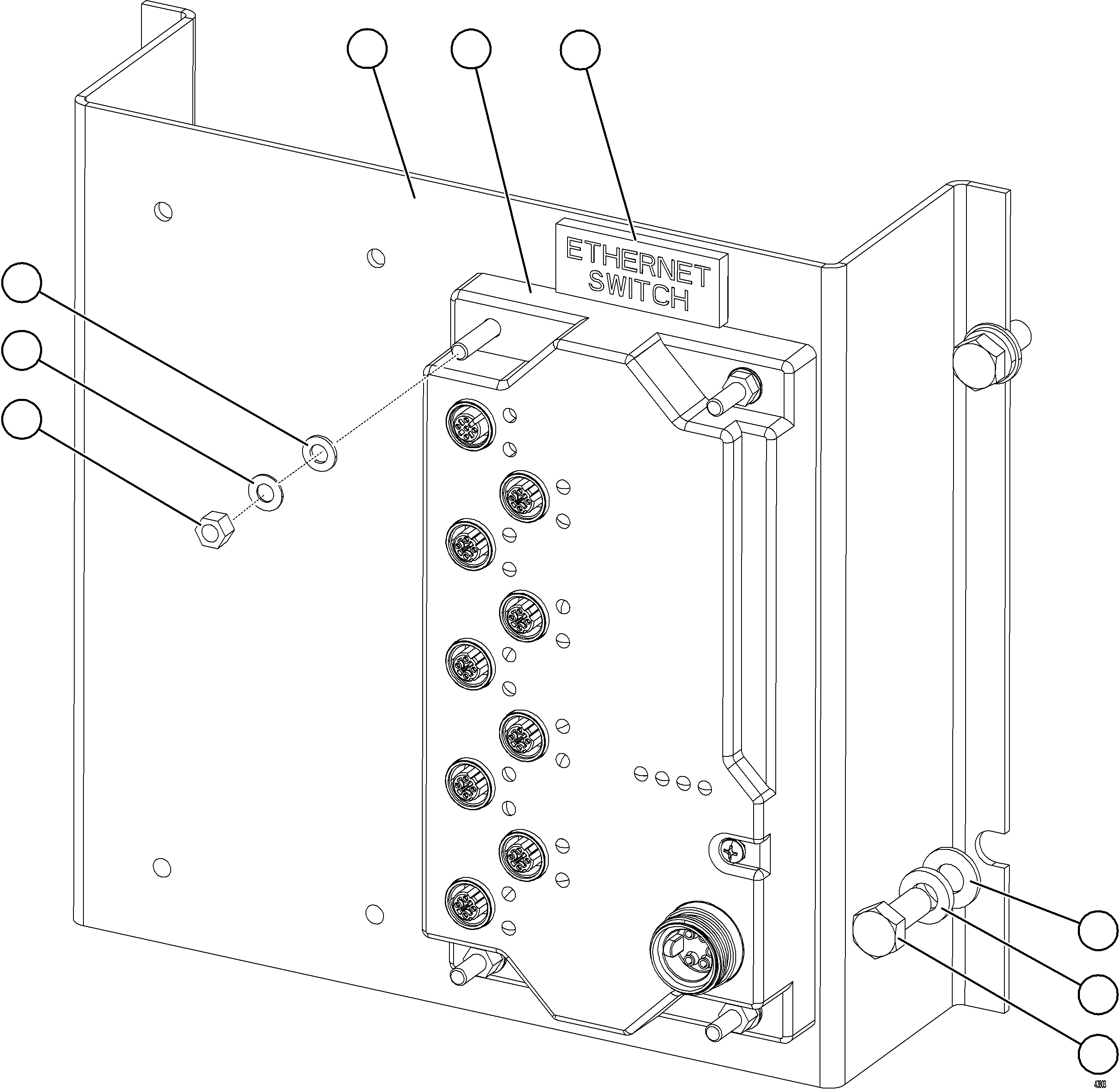 Komatsu parts book diagram for AFE57-HT 830E-1AC S/N A40966, A40987 & A40990 - A40992  SEVERSTAL: ETHERNET MOUNTING ASSEMBLY