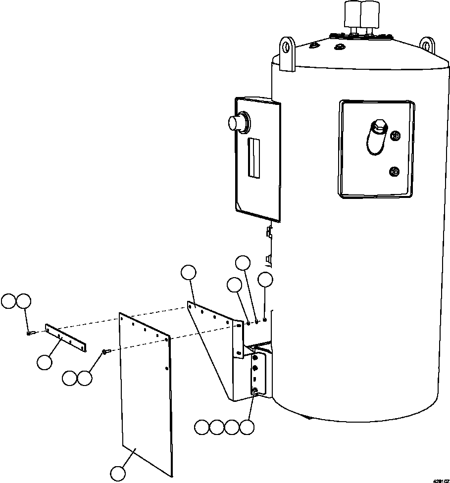 Komatsu parts book diagram for AFE57-HT 830E-1AC S/N A40966, A40987 & A40990 - A40992  SEVERSTAL: HYDRAULIC TANK MUD FLAPS   1/2