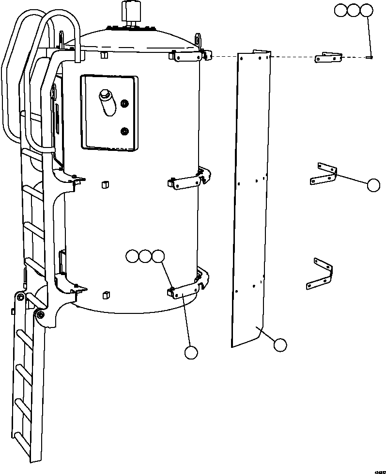 Komatsu parts book diagram for AFE57-HT 830E-1AC S/N A40966, A40987 & A40990 - A40992  SEVERSTAL: HYDRAULIC TANK MUD FLAPS   2/2