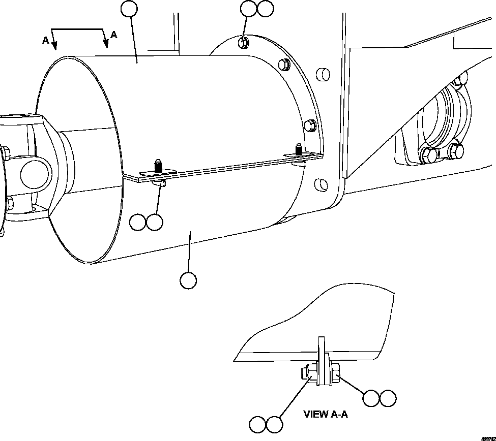 Komatsu parts book diagram for AFE57-HT 830E-1AC S/N A40966, A40987 & A40990 - A40992  SEVERSTAL: DRIVE SHAFT GUARD