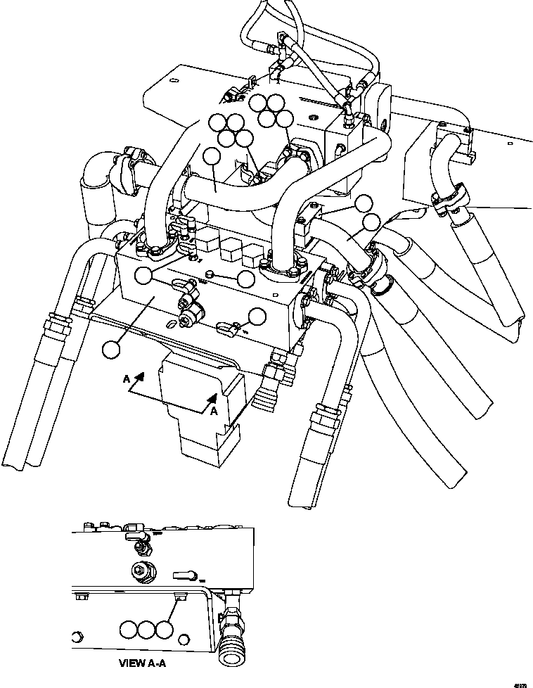 Komatsu parts book diagram for AFE57-HT 830E-1AC S/N A40966, A40987 & A40990 - A40992  SEVERSTAL: HOIST PIPING   4/4