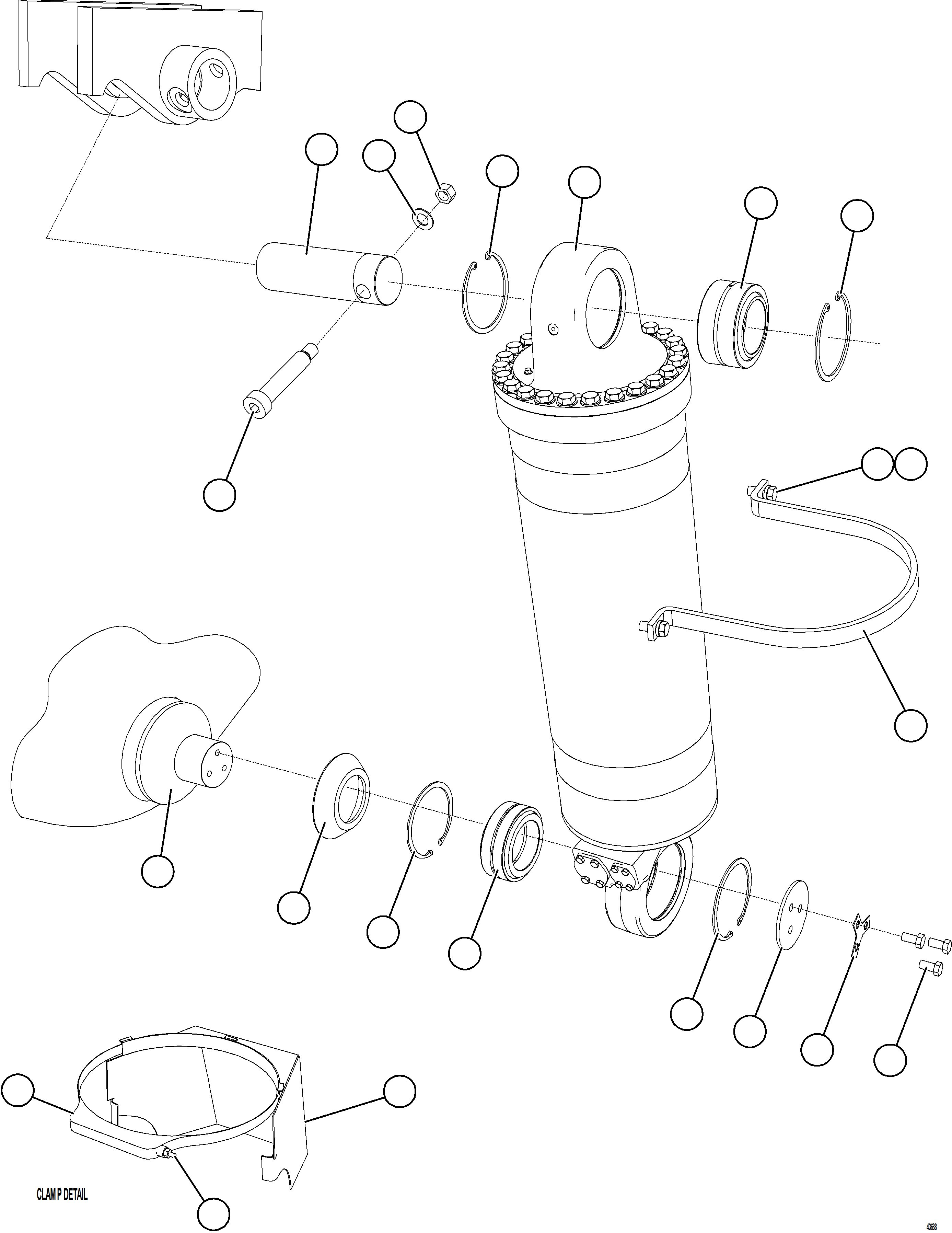 Komatsu parts book diagram for AFE57-HT 830E-1AC S/N A40966, A40987 & A40990 - A40992  SEVERSTAL: HOIST CYLINDER INSTALLATION