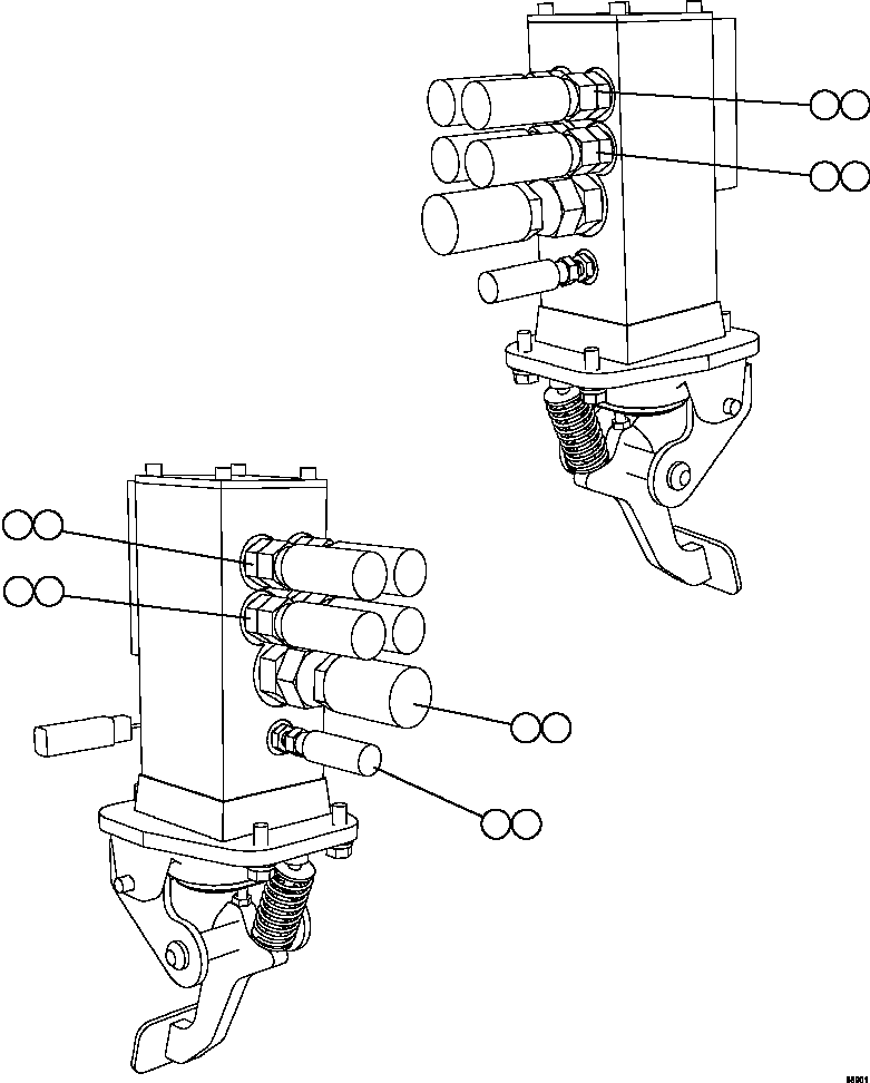 Komatsu parts book diagram for AFE57-HT 830E-1AC S/N A40966, A40987 & A40990 - A40992  SEVERSTAL: BRAKE VALVE PIPING