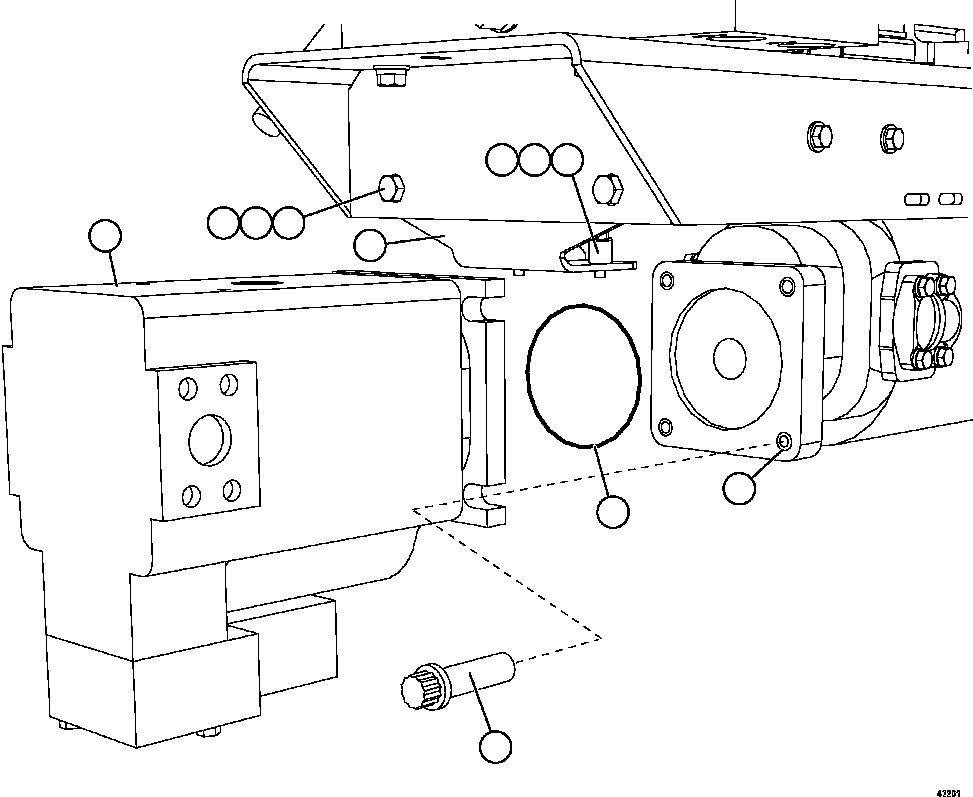 Komatsu parts book diagram for AFE57-HT 830E-1AC S/N A40966, A40987 & A40990 - A40992  SEVERSTAL: STEERING PUMP INSTALLATION
