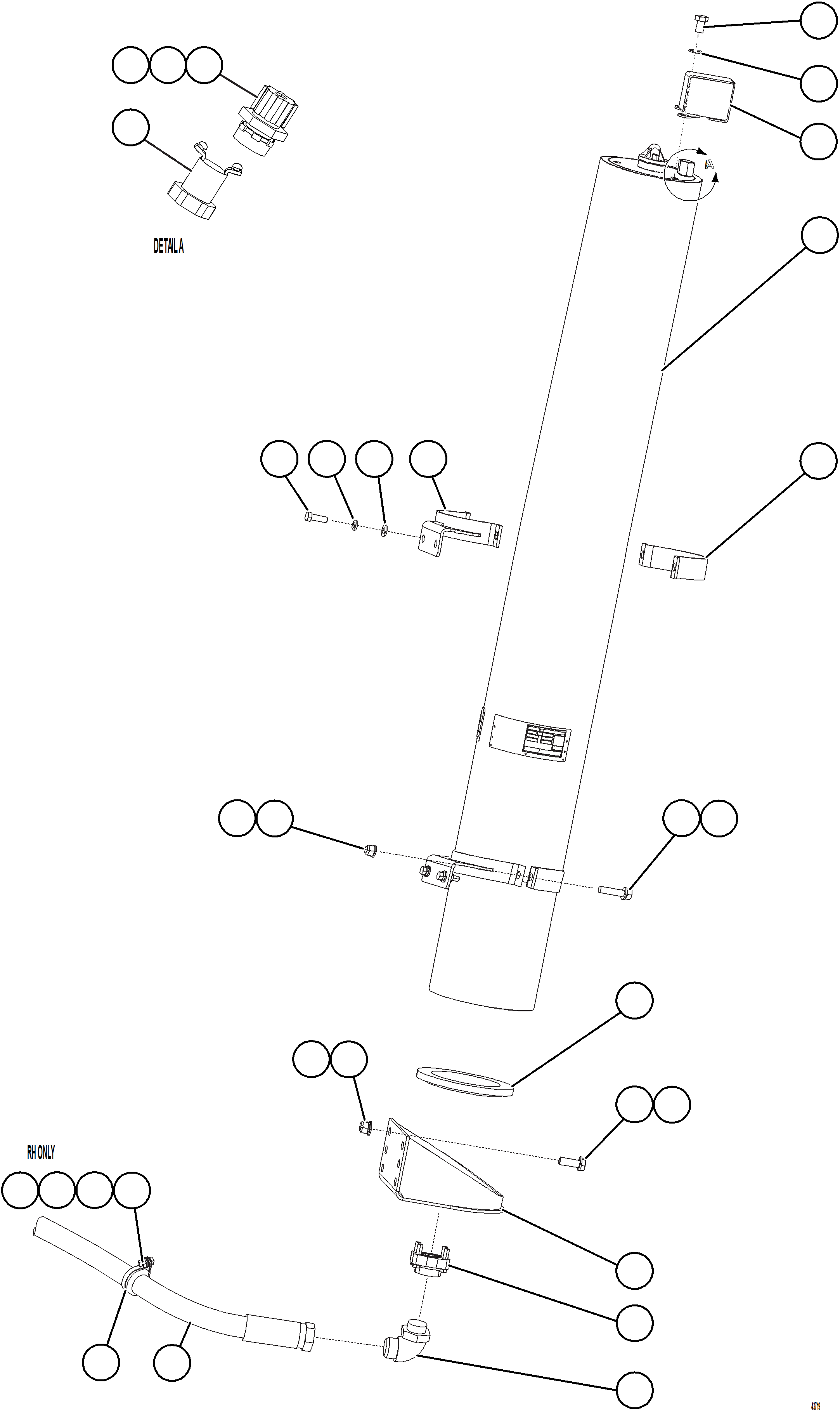 Komatsu parts book diagram for AFE57-HT 830E-1AC S/N A40966, A40987 & A40990 - A40992  SEVERSTAL: STEERING ACCUMULATOR INSTALLATION