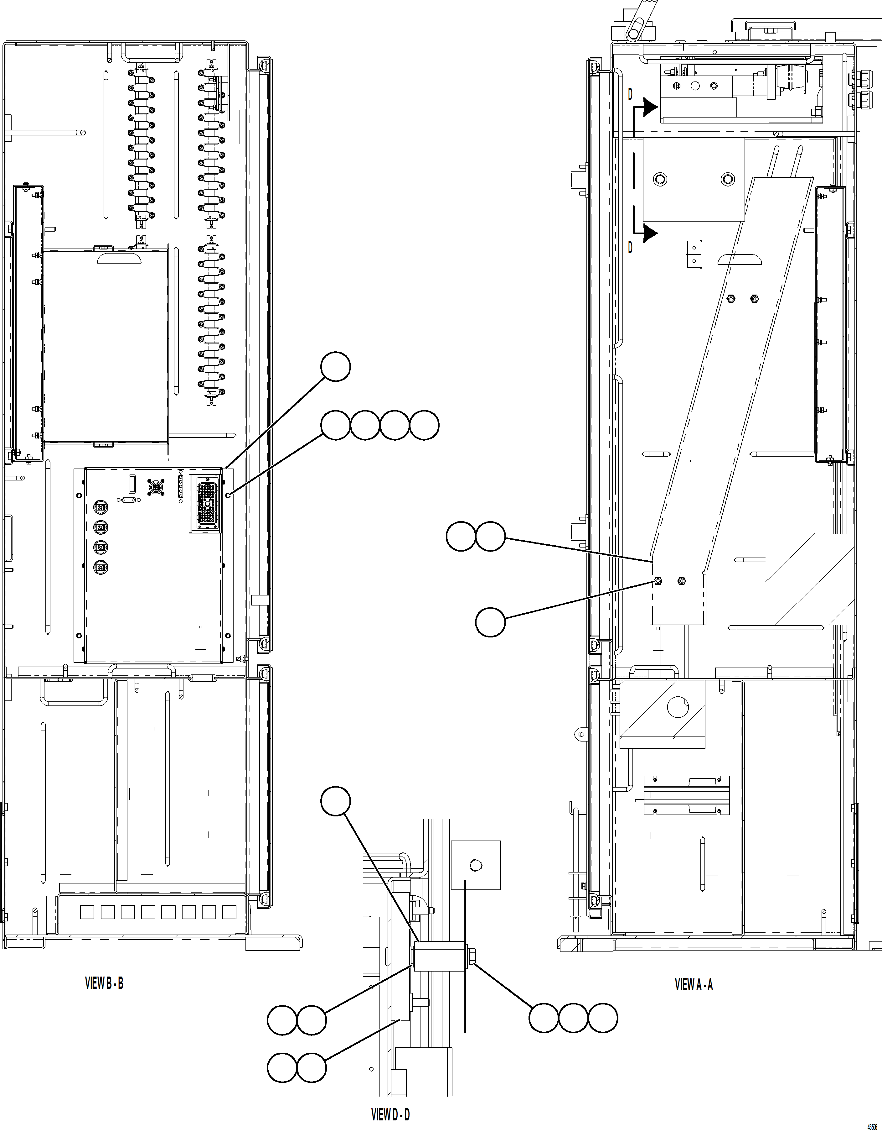 Komatsu parts book diagram for AFE57-HT 830E-1AC S/N A40966, A40987 & A40990 - A40992  SEVERSTAL: CTRL CABINET - LEFT COMPARTMENT  2/2  58E-43-00021