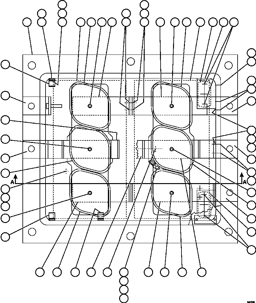 Komatsu parts book diagram for AFE57-HT 830E-1AC S/N A40966, A40987 & A40990 - A40992  SEVERSTAL: PANEL - AFSE  1/2         58B-43-00220