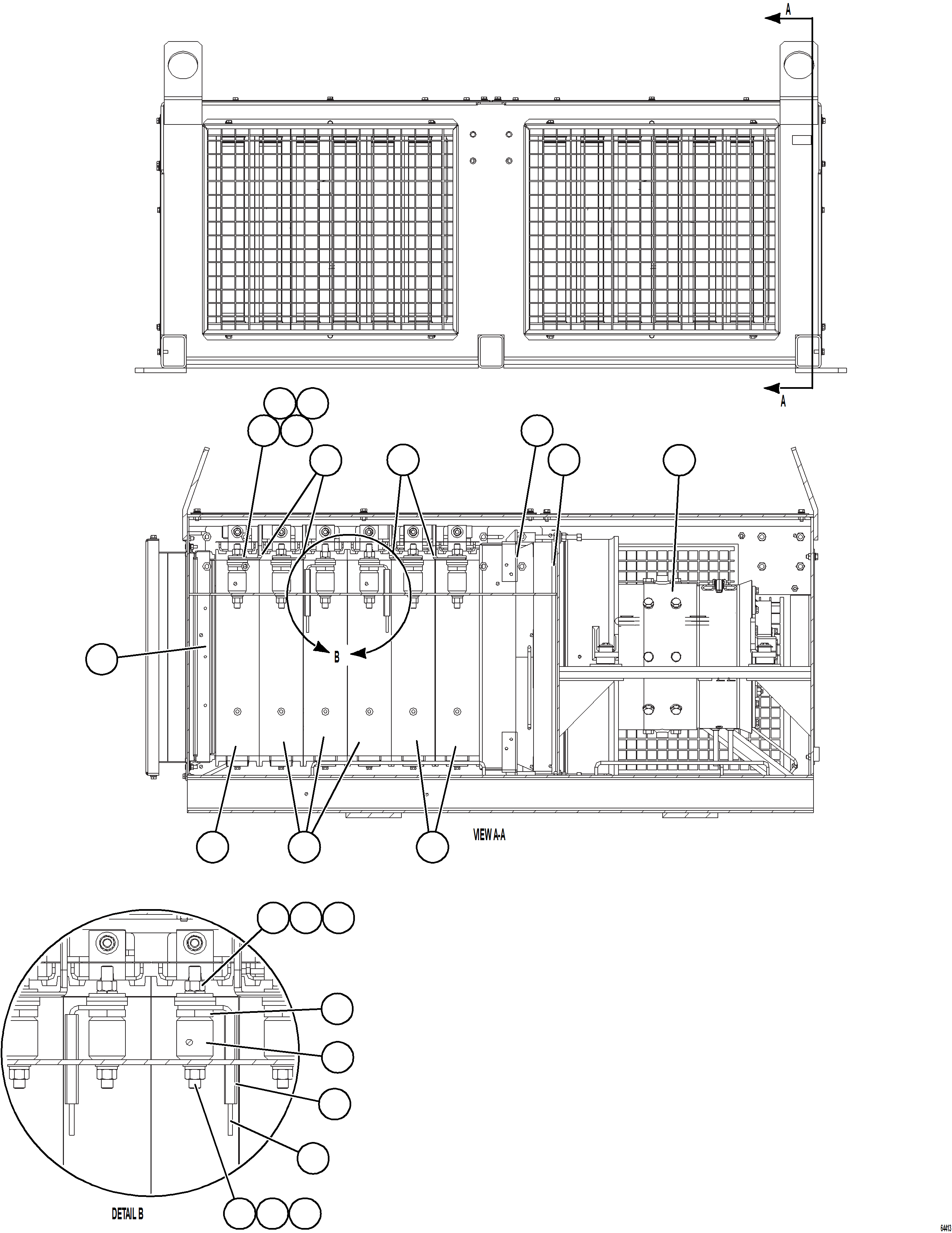Komatsu parts book diagram for AFE57-HT 830E-1AC S/N A40966, A40987 & A40990 - A40992  SEVERSTAL: RETARDING GRID  4/6   58E-06-00001