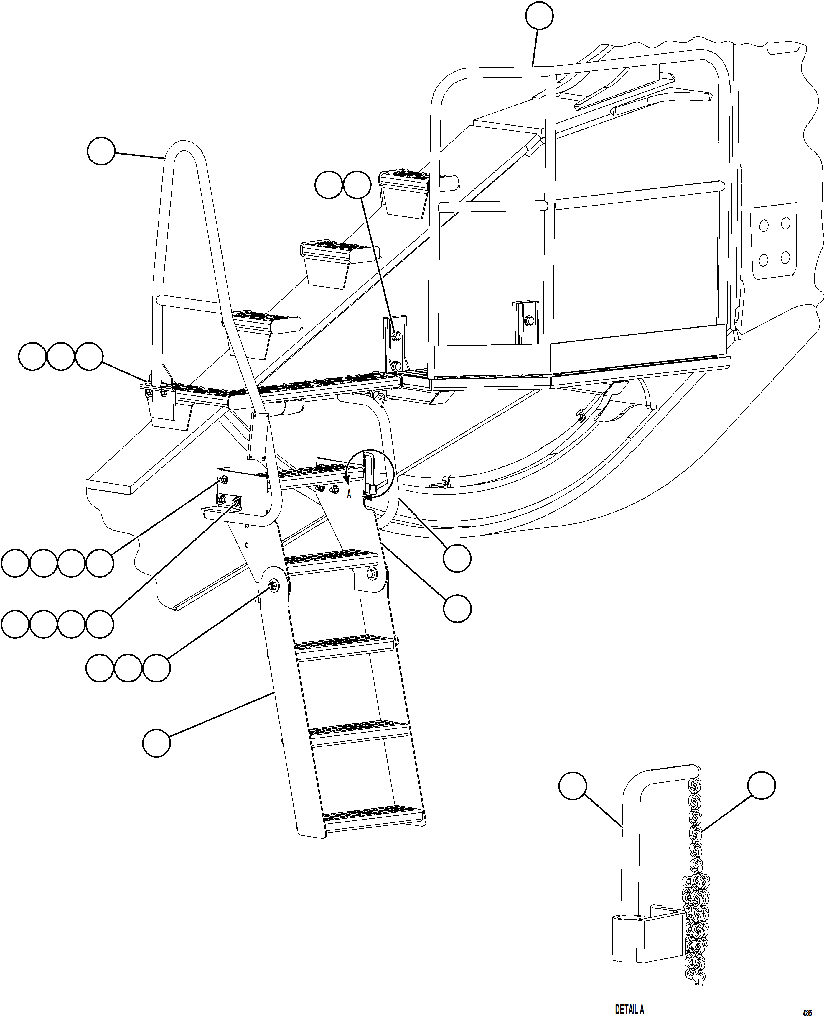 Dump Trucks Komatsu / AFE57-JD 830E-1AC S/N A41020 - A41024  DECKER COAL LIGHTHOUSE(AFE57-JD) / ENGINE ACCESS LADDERS - LH(042 : 43685)