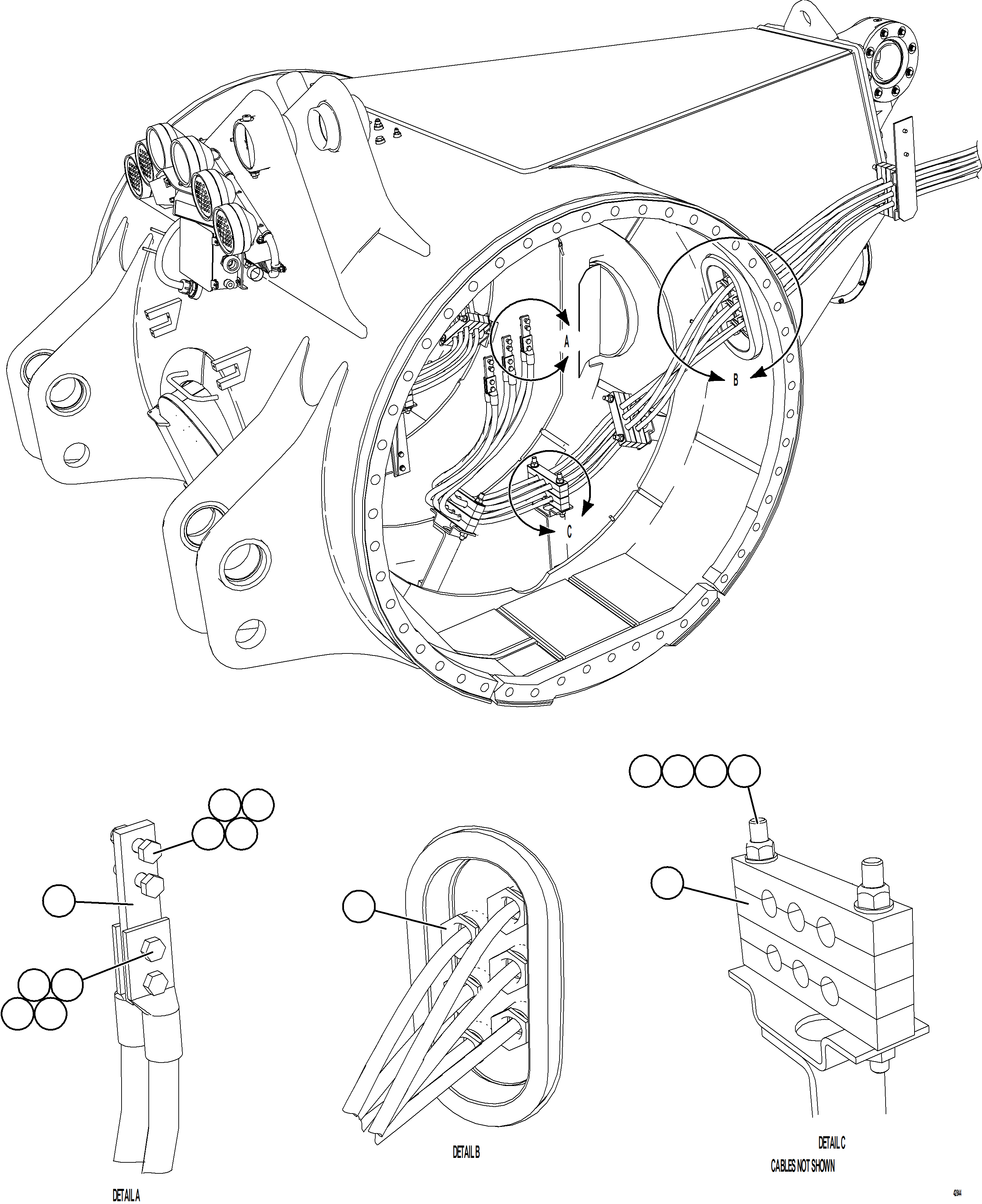Dump Trucks Komatsu / AFE57-JD 830E-1AC S/N A41020 - A41024  DECKER COAL LIGHTHOUSE(AFE57-JD) / WHEEL MOTOR WIRING  4/4(304 : 42994)
