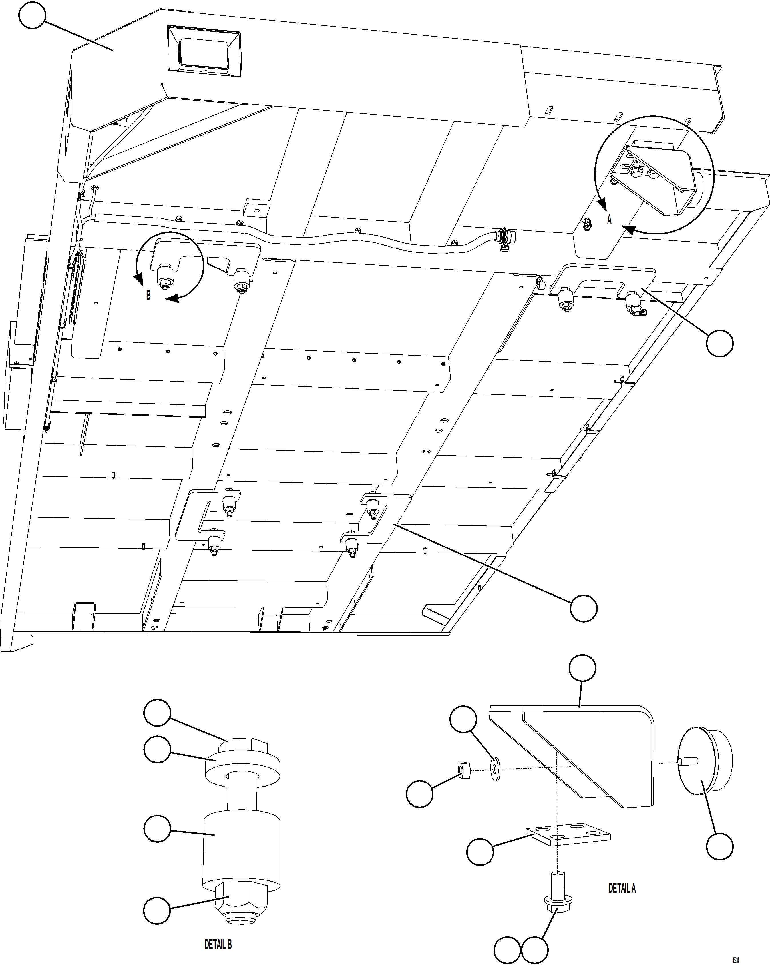 Komatsu parts book diagram for AFE57-JJ 830E-1AC S/N A41035 COLOWYO: RH DECK INSTALLATION