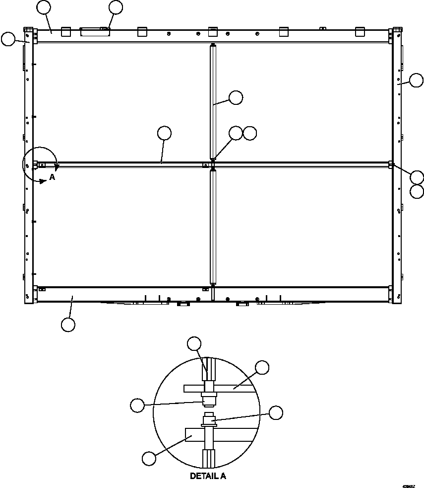 Komatsu parts book diagram for AFE57-JJ 830E-1AC S/N A41035 COLOWYO: AFTER COOLER RADIATOR    XA5354