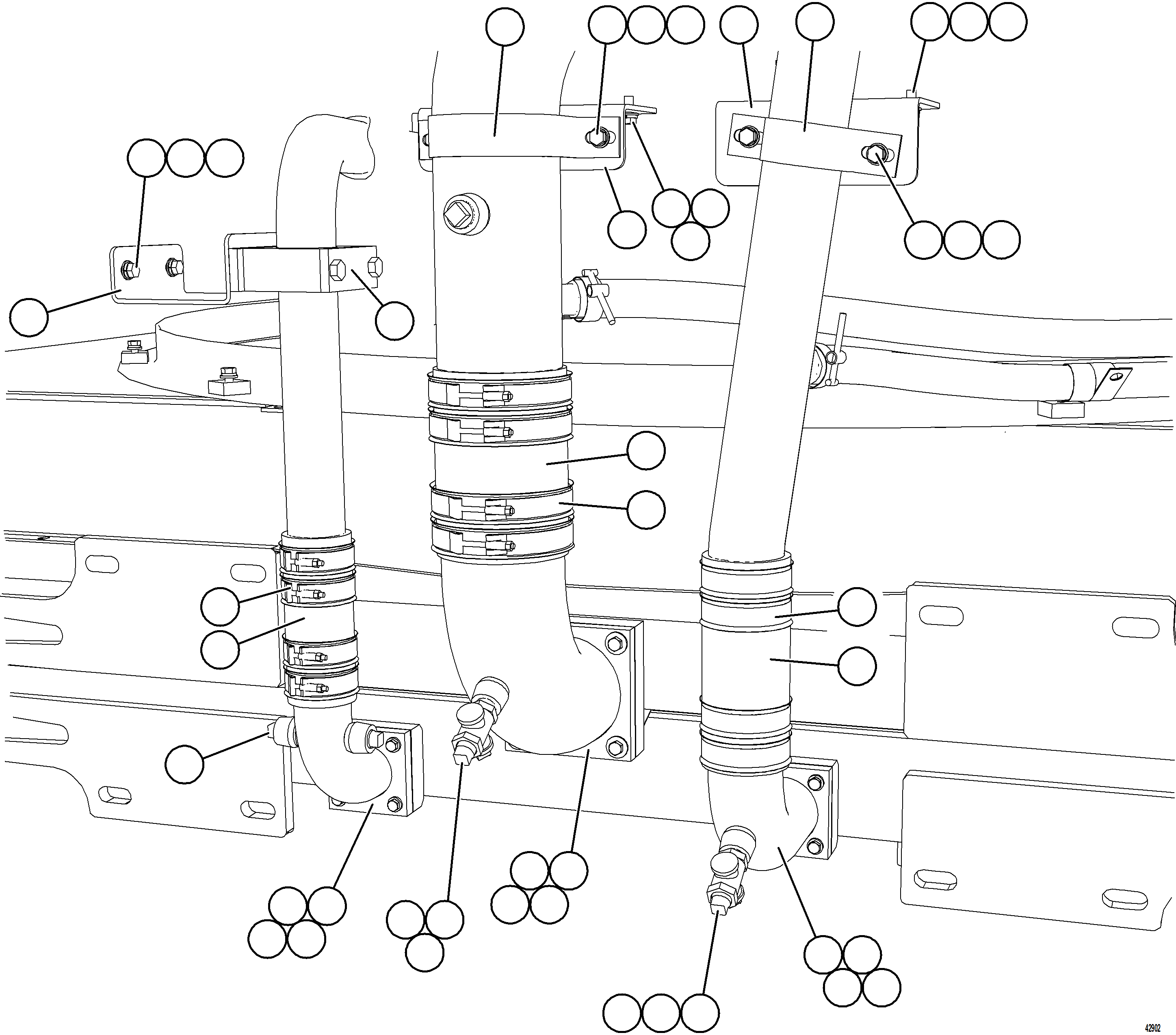 Komatsu parts book diagram for AFE57-JJ 830E-1AC S/N A41035 COLOWYO: COOLING SYSTEM PIPING    3/3