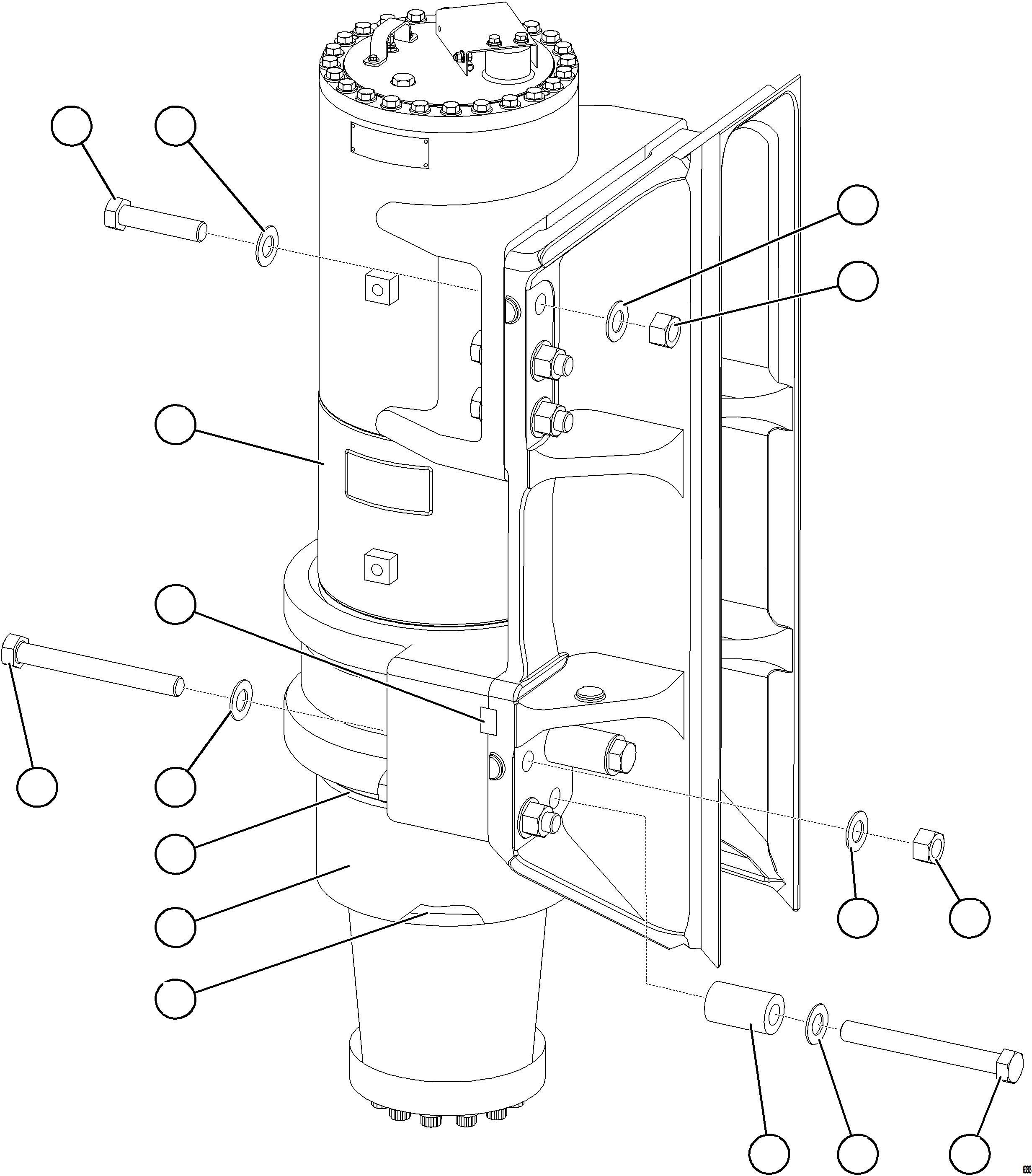 Komatsu parts book diagram for AFE57-JJ 830E-1AC S/N A41035 COLOWYO: FRONT SUSPENSION INSTALLATION