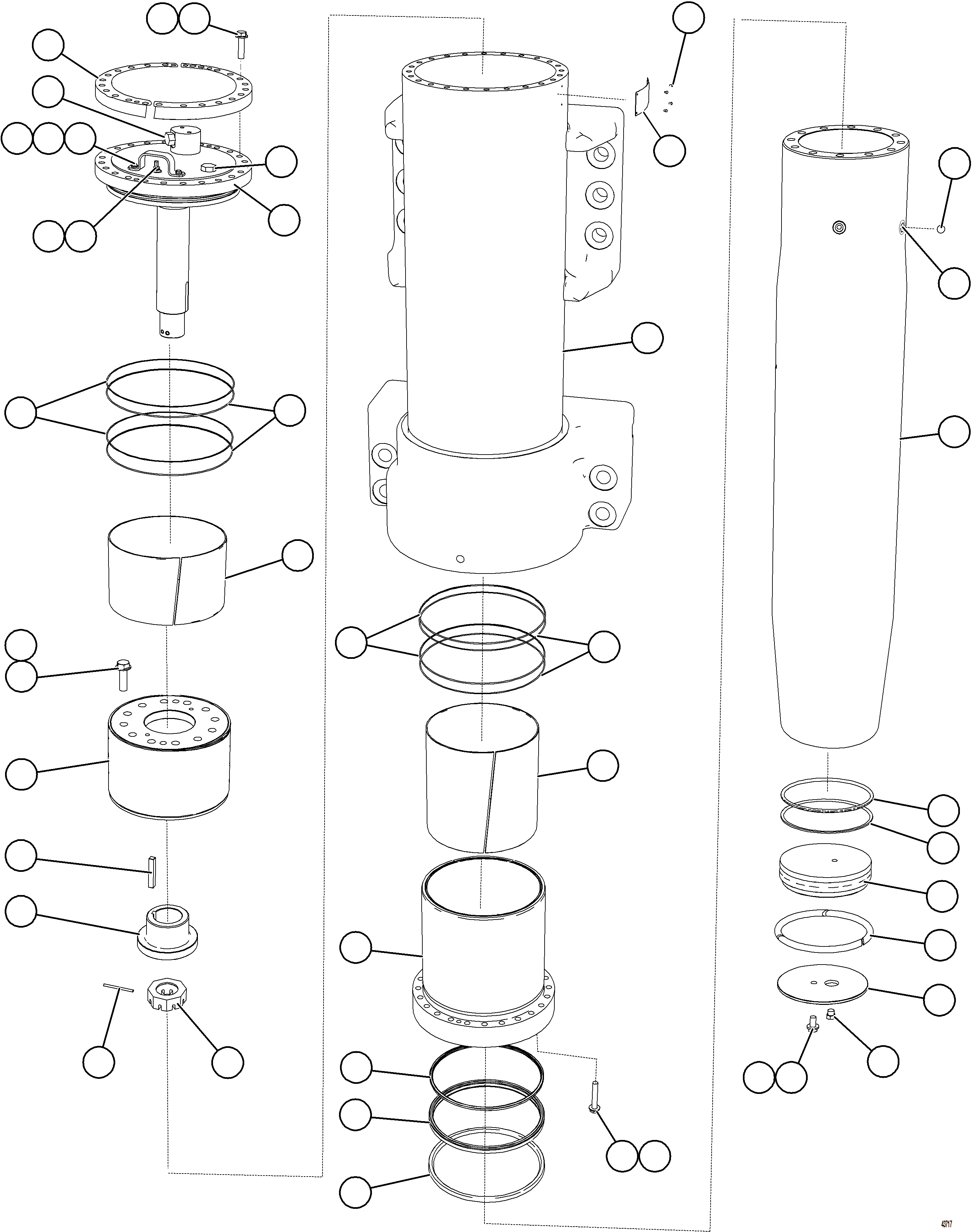 Komatsu parts book diagram for AFE57-JJ 830E-1AC S/N A41035 COLOWYO: FRONT SUSPENSION    58E-50-00022