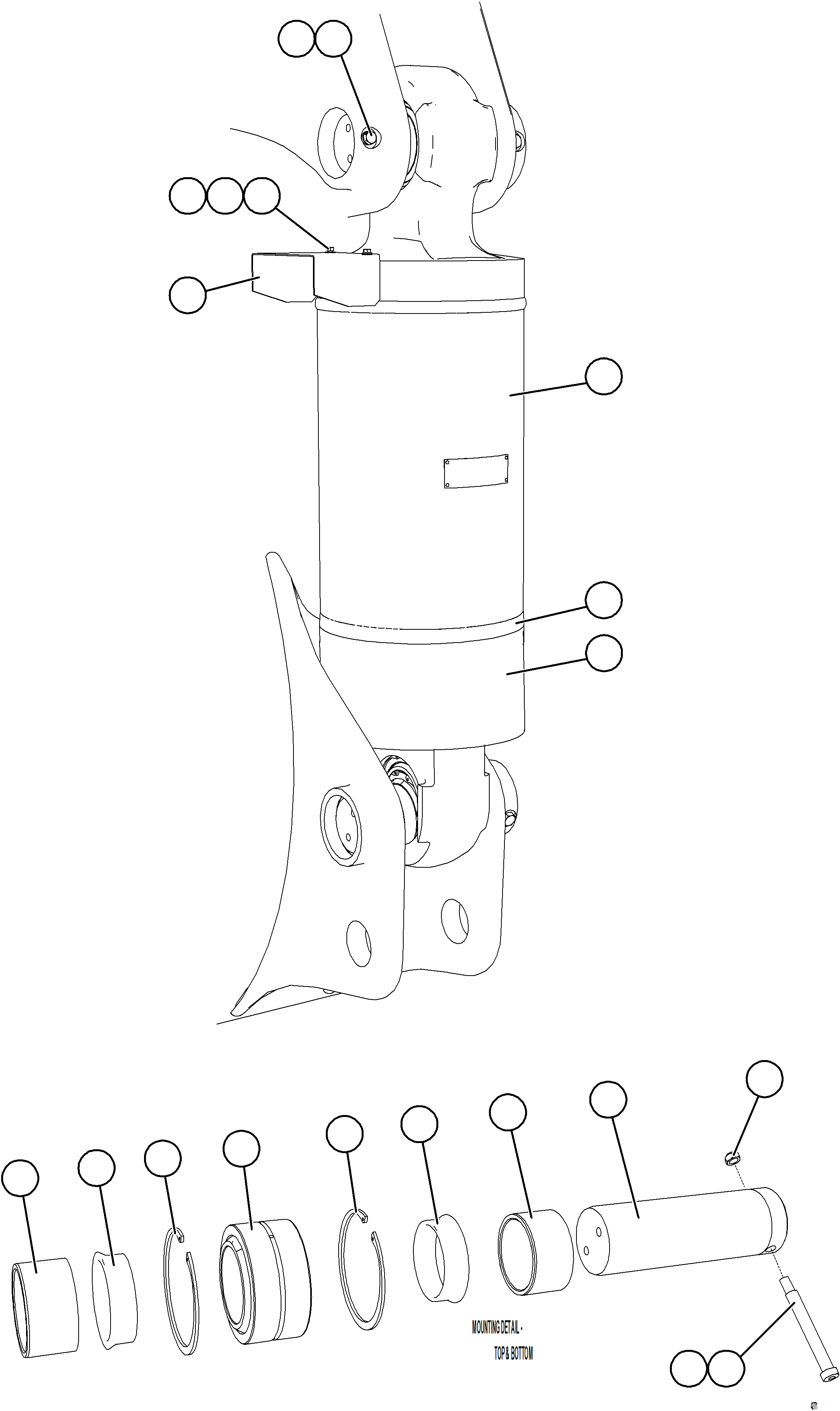 Komatsu parts book diagram for AFE57-JJ 830E-1AC S/N A41035 COLOWYO: REAR SUSPENSION INSTALLATION