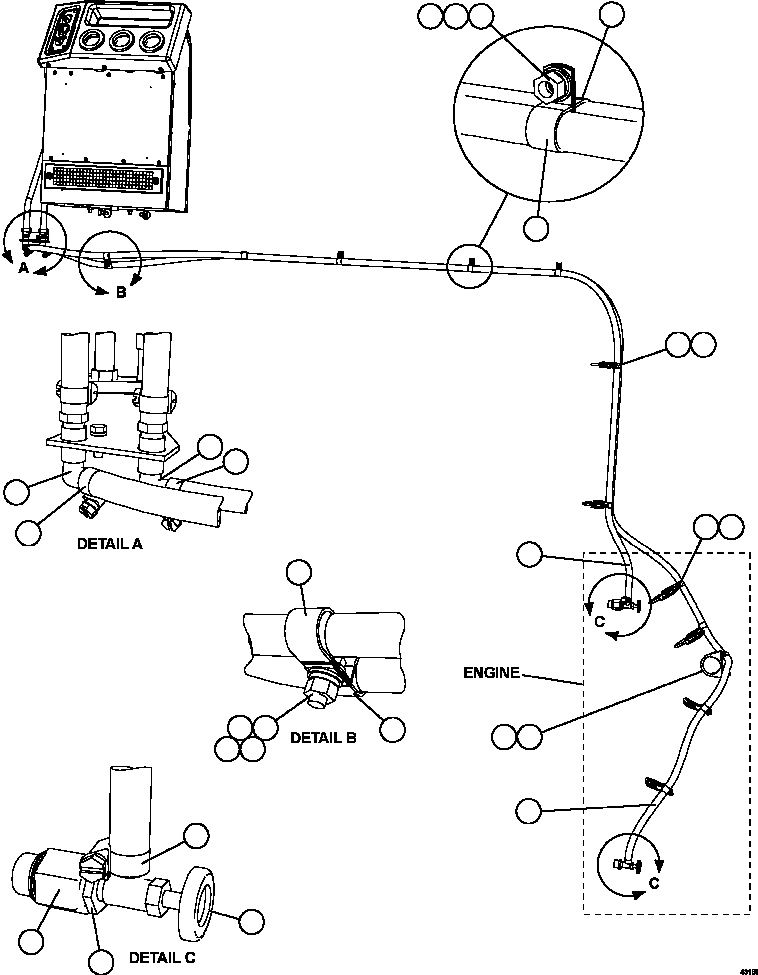 Komatsu parts book diagram for AFE57-JJ 830E-1AC S/N A41035 COLOWYO: HEATER PIPING