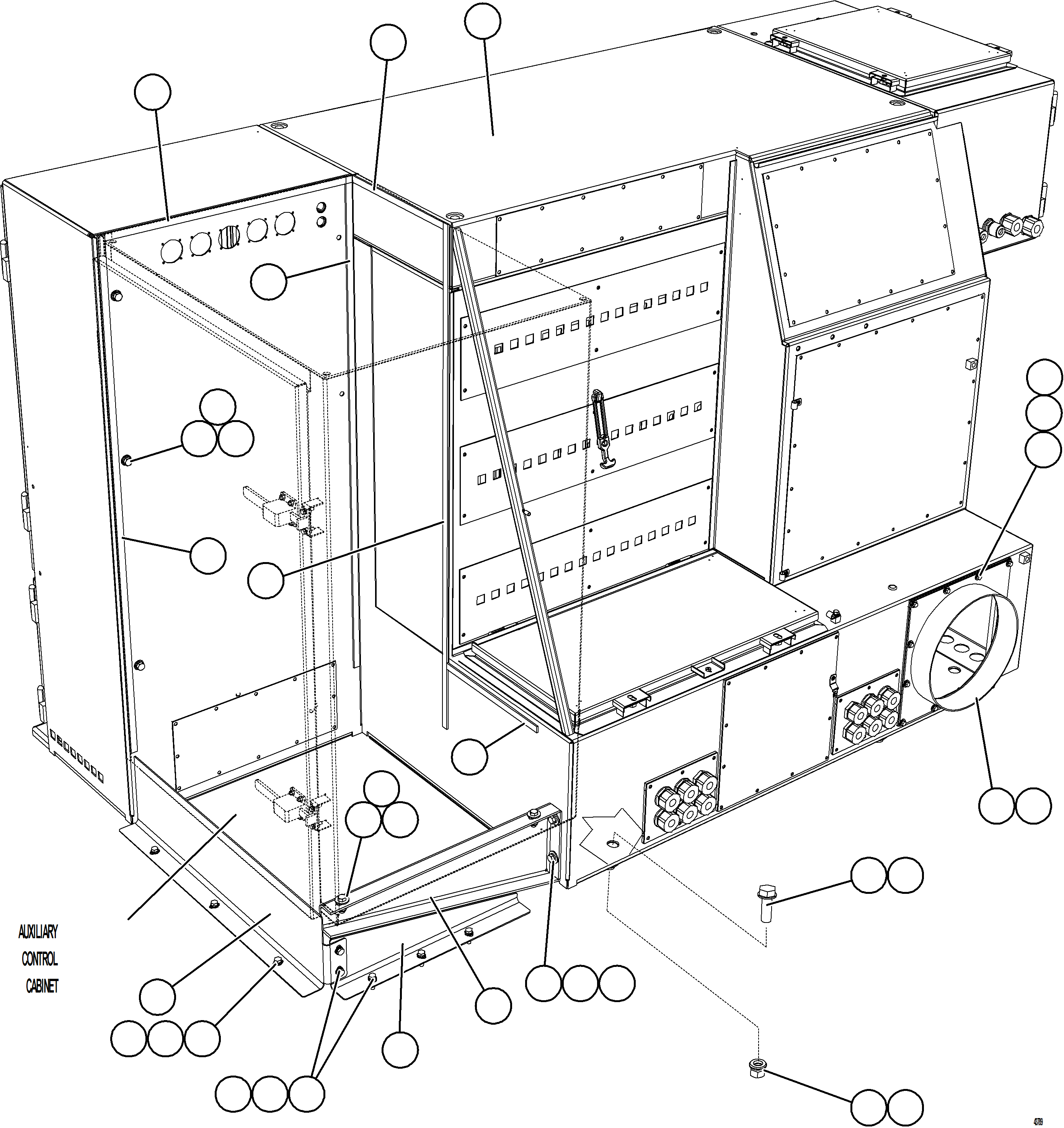 Komatsu parts book diagram for AFE57-JJ 830E-1AC S/N A41035 COLOWYO: CONTROL CABINET/AUX CABINET INSTALLATION
