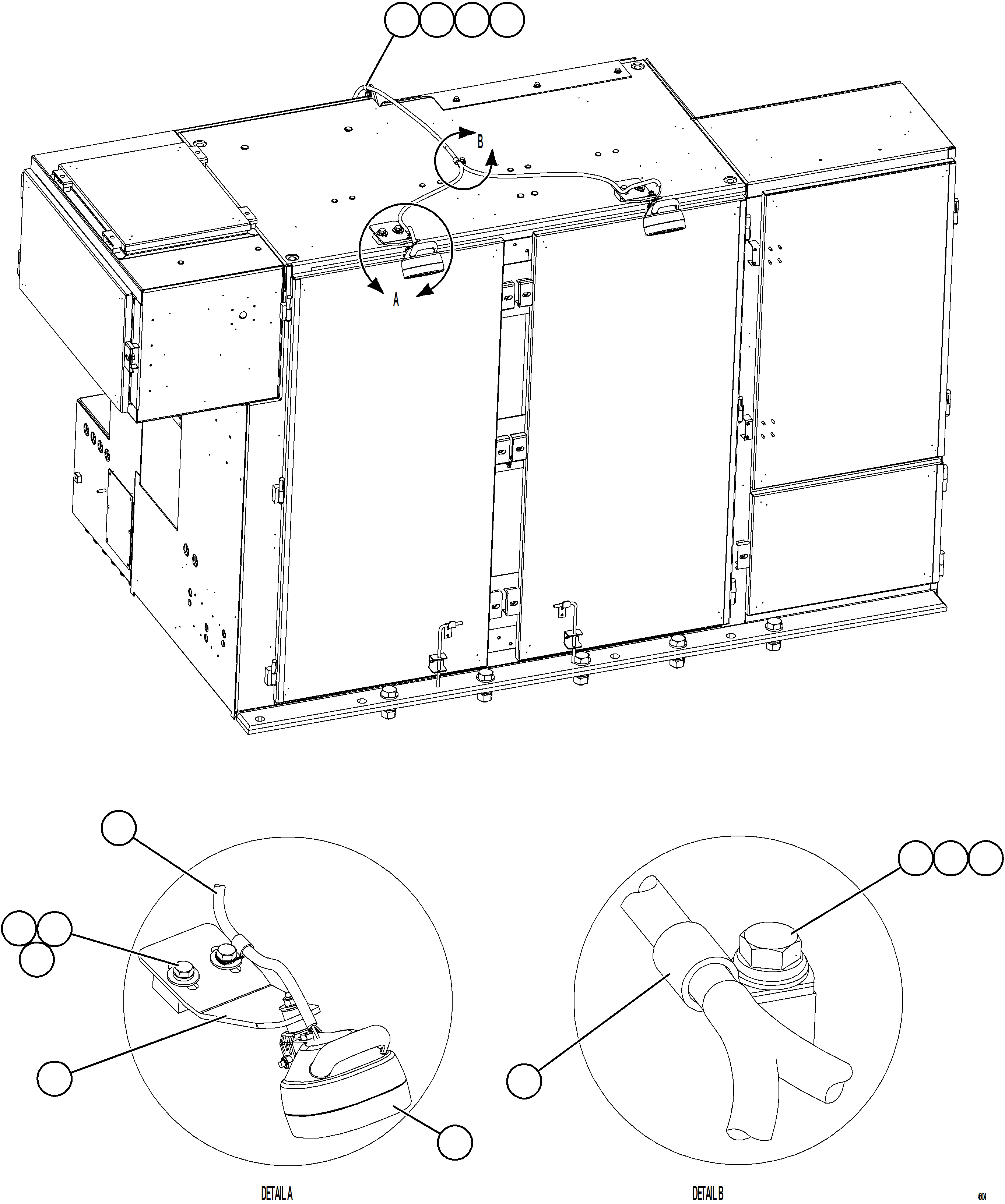 Komatsu parts book diagram for AFE57-JJ 830E-1AC S/N A41035 COLOWYO: CONTROL CABINET EXTERIOR LIGHTS