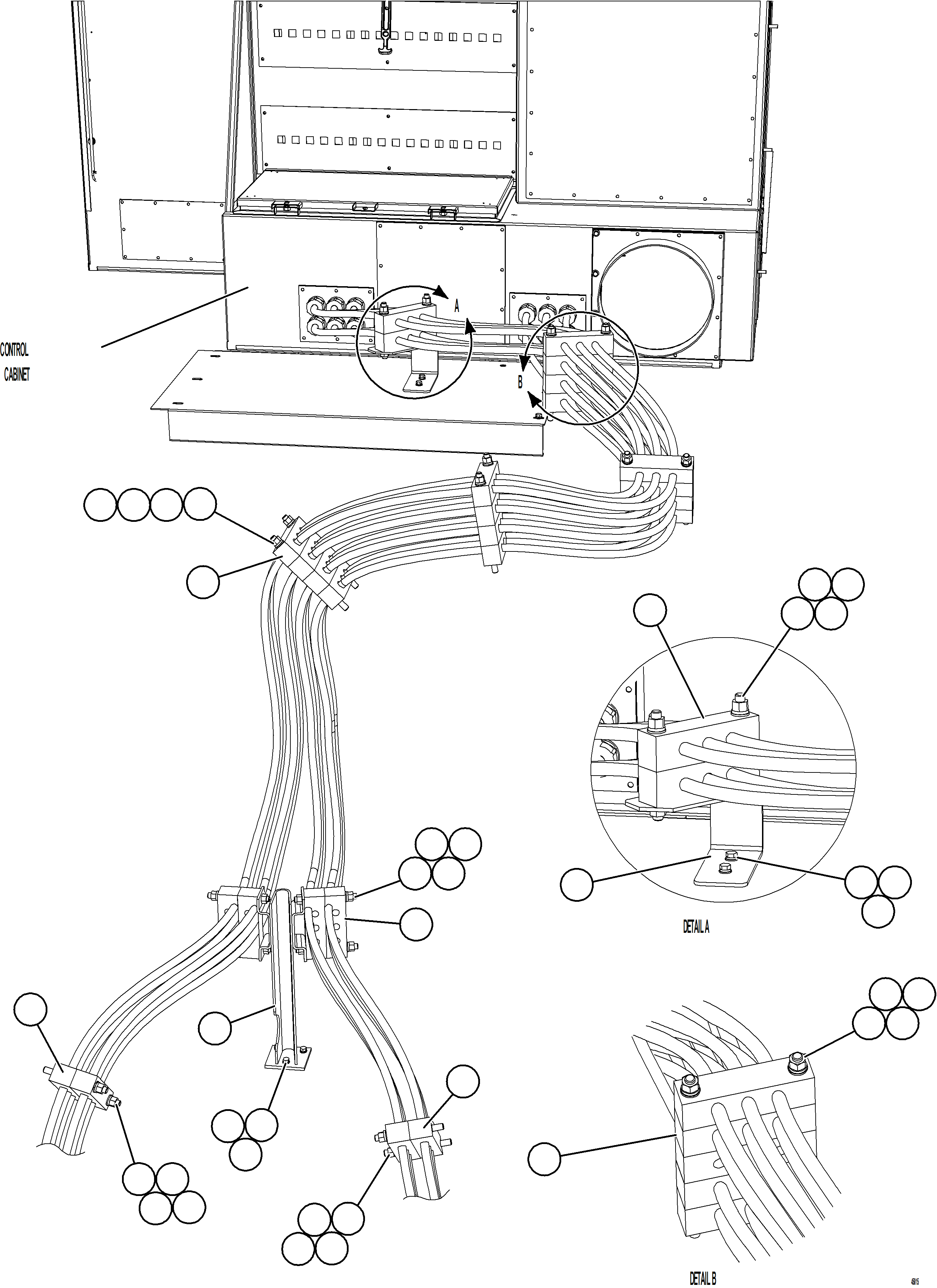 Komatsu parts book diagram for AFE57-JJ 830E-1AC S/N A41035 COLOWYO: WHEEL MOTOR WIRING    1/4