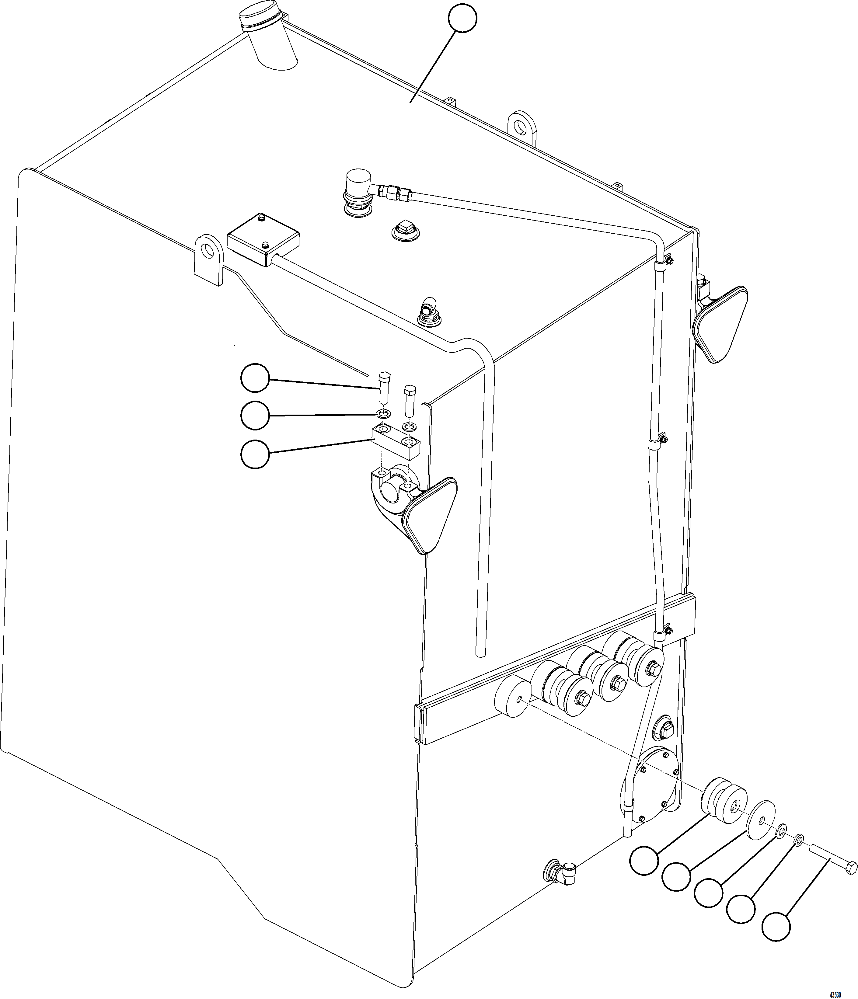 Komatsu parts book diagram for AFE57-JJ 830E-1AC S/N A41035 COLOWYO: FUEL TANK INSTALLATION