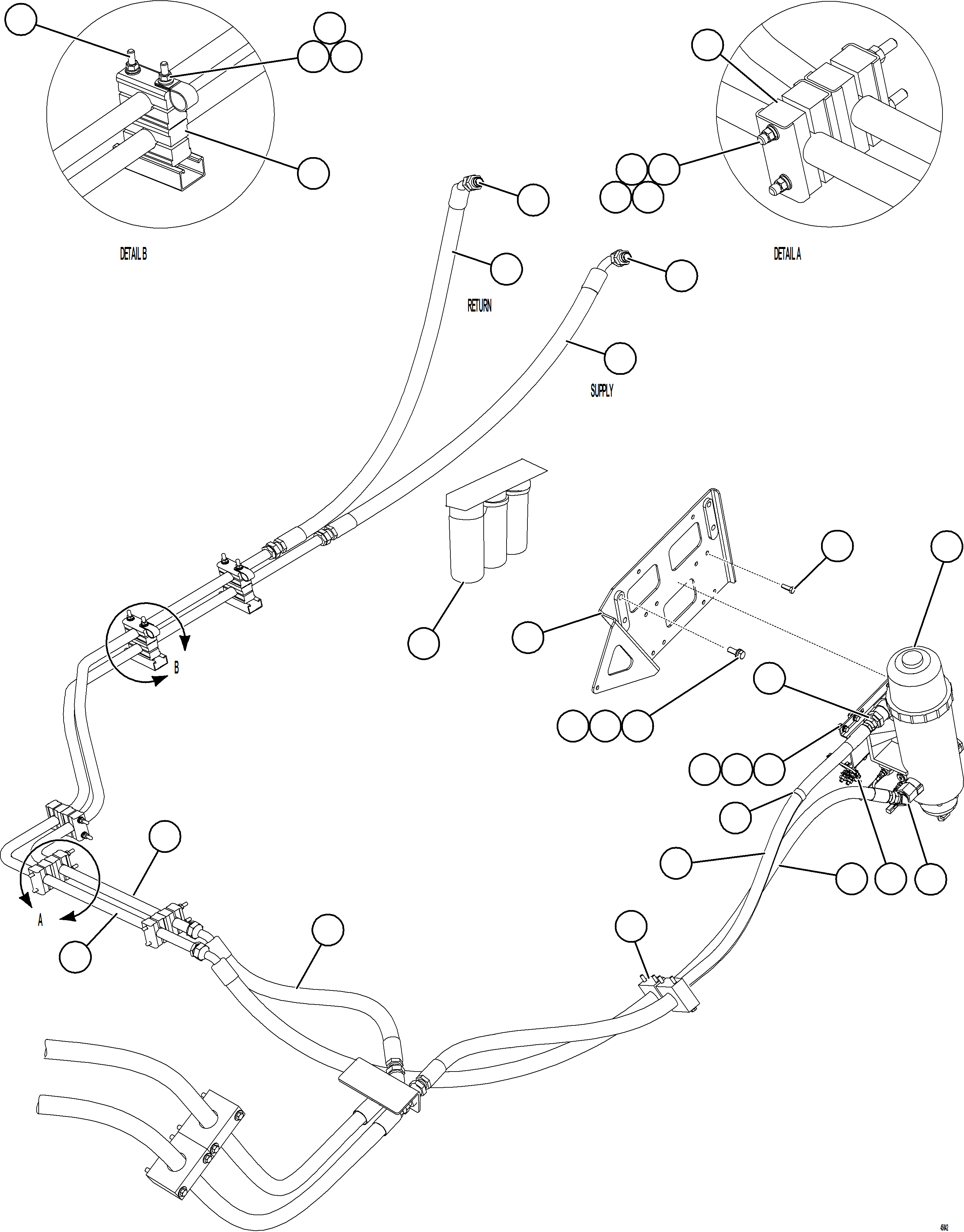 Komatsu parts book diagram for AFE57-JJ 830E-1AC S/N A41035 COLOWYO: FUEL SYSTEM PIPING    3/3