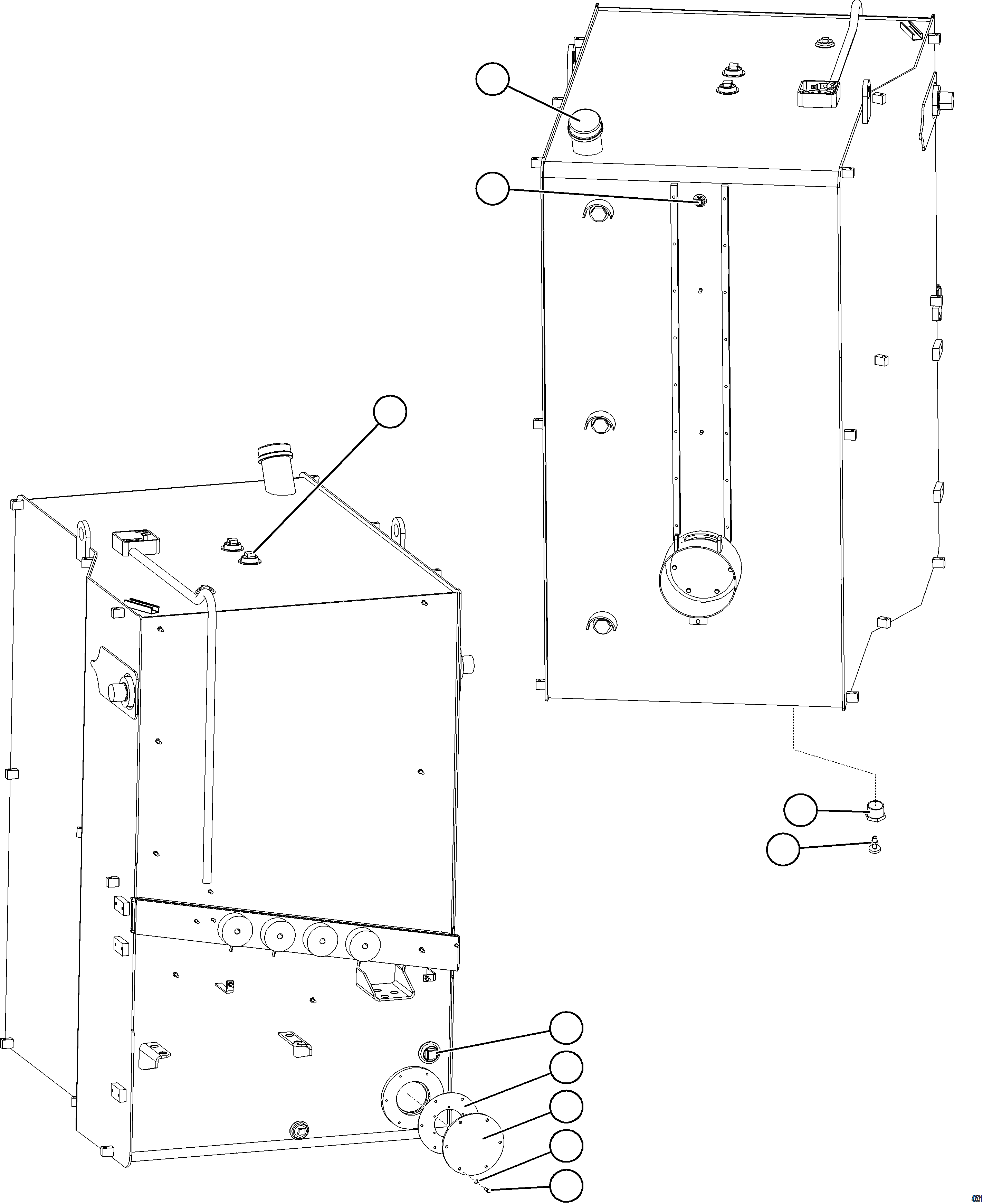 Komatsu parts book diagram for AFE57-JJ 830E-1AC S/N A41035 COLOWYO: FUEL TANK