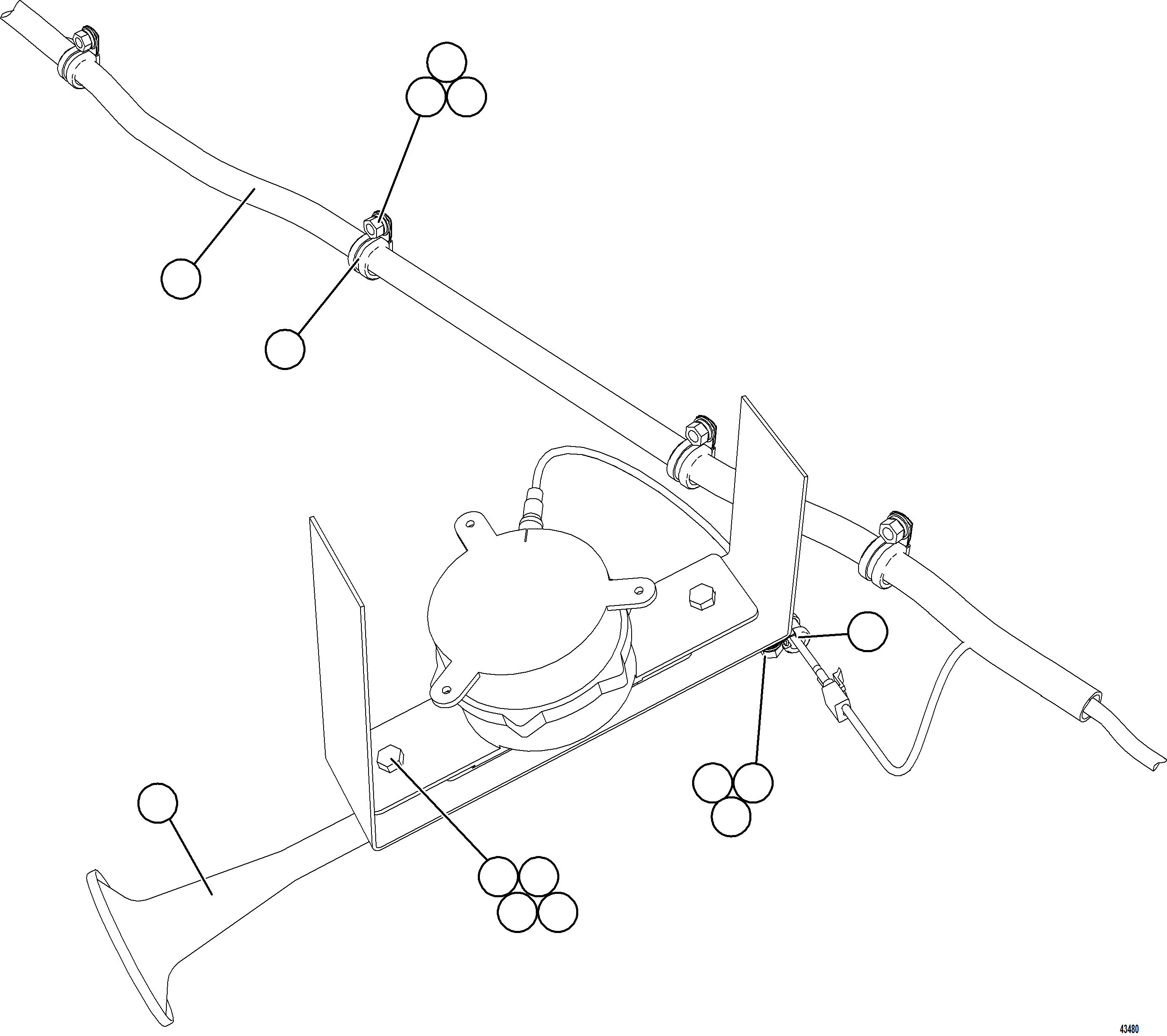 Komatsu parts book diagram for AFE57-JJ 830E-1AC S/N A41035 COLOWYO: HORN INSTALLATION