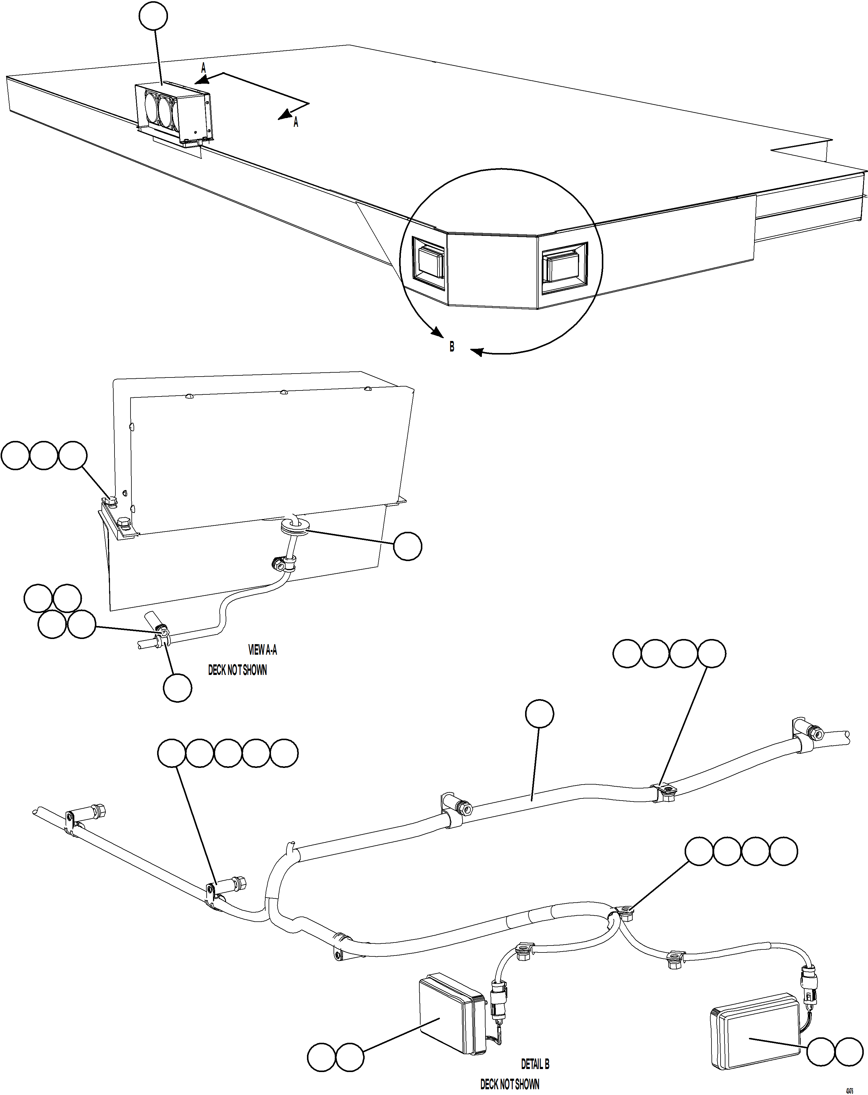 Komatsu parts book diagram for AFE57-JJ 830E-1AC S/N A41035 COLOWYO: RH DECK LIGHTS