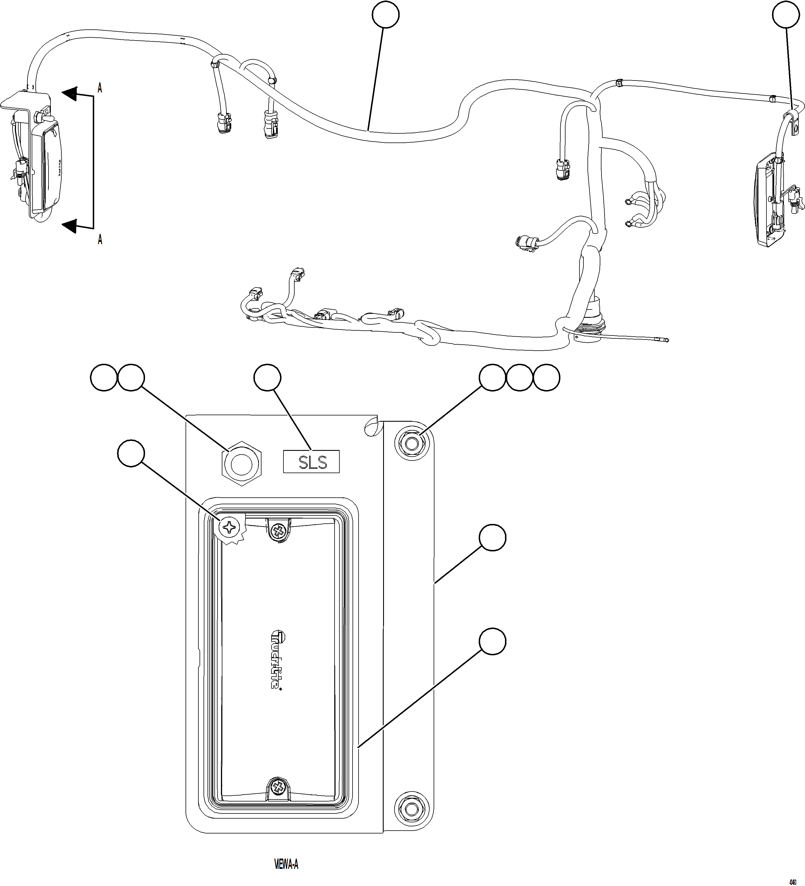 Komatsu parts book diagram for AFE57-JJ 830E-1AC S/N A41035 COLOWYO: HYDRAULIC CABINET WIRING