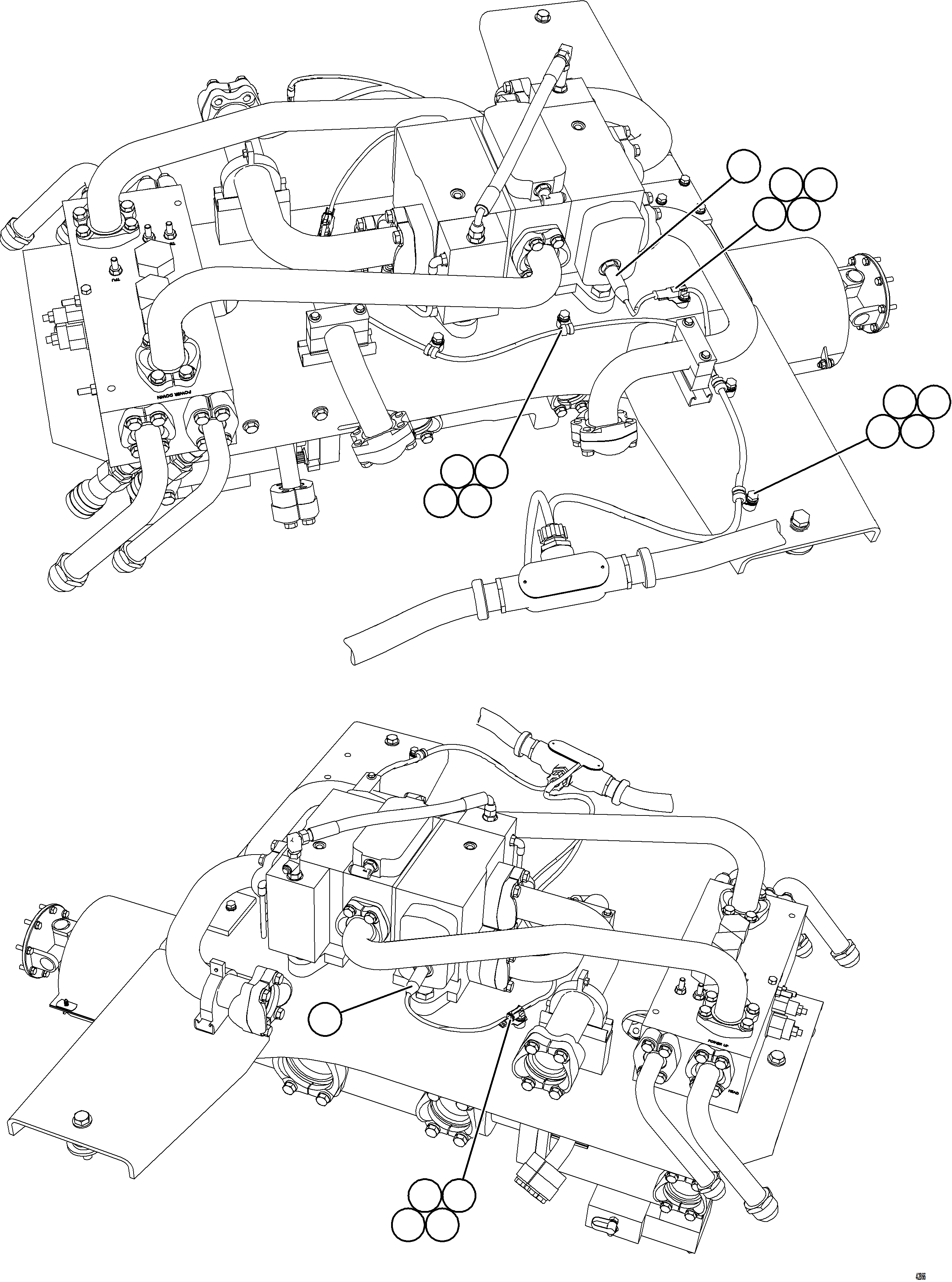Komatsu parts book diagram for AFE57-JJ 830E-1AC S/N A41035 COLOWYO: PUMP MODULE WIRING