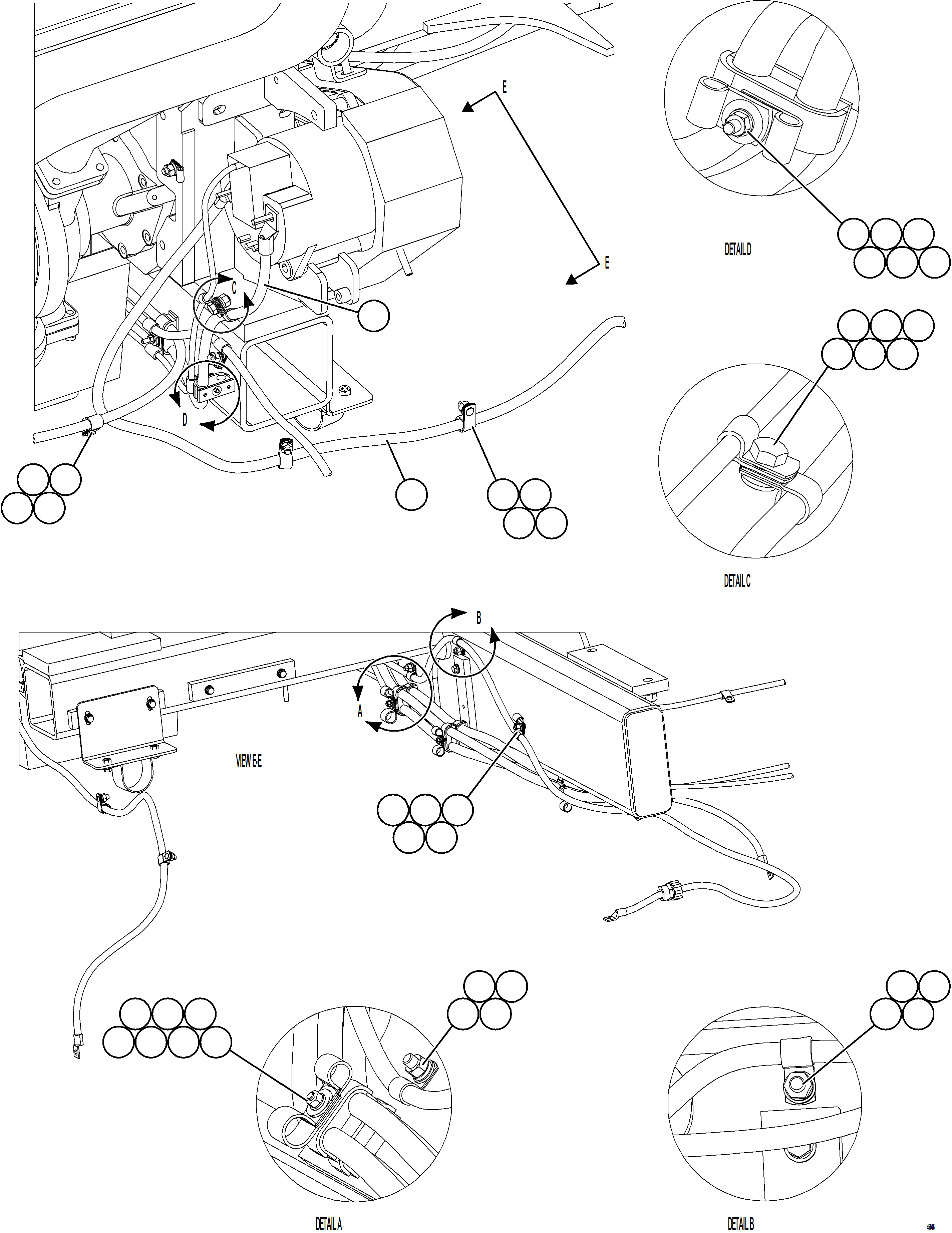 Komatsu parts book diagram for AFE57-JJ 830E-1AC S/N A41035 COLOWYO: ALTERNATOR WIRING