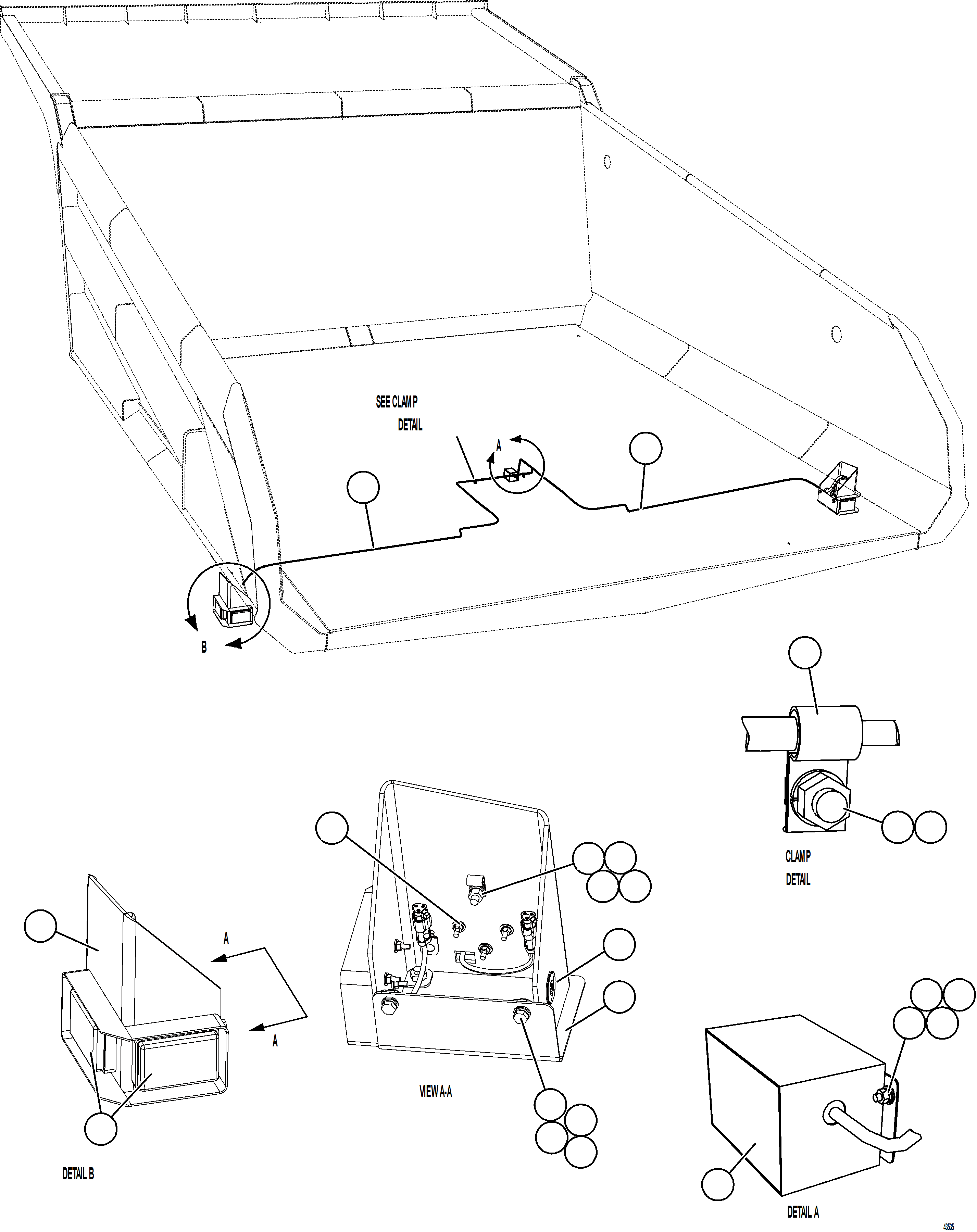 Komatsu parts book diagram for AFE57-JJ 830E-1AC S/N A41035 COLOWYO: REAR TURN & CLEARANCE LIGHTS