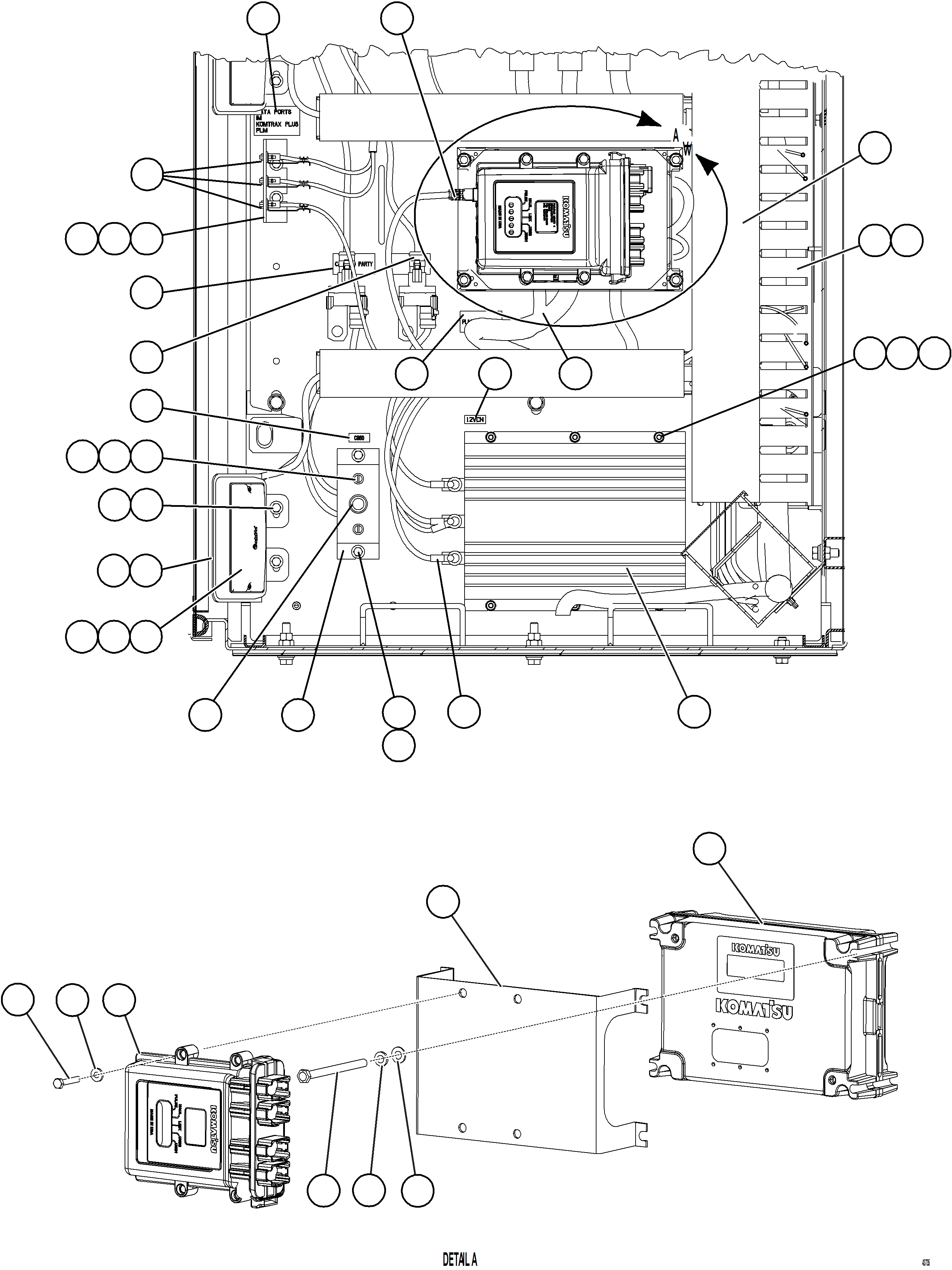 Komatsu parts book diagram for AFE57-JJ 830E-1AC S/N A41035 COLOWYO: AUX. CONTROL CABINET COMPONENTS - LH WALL    2/2