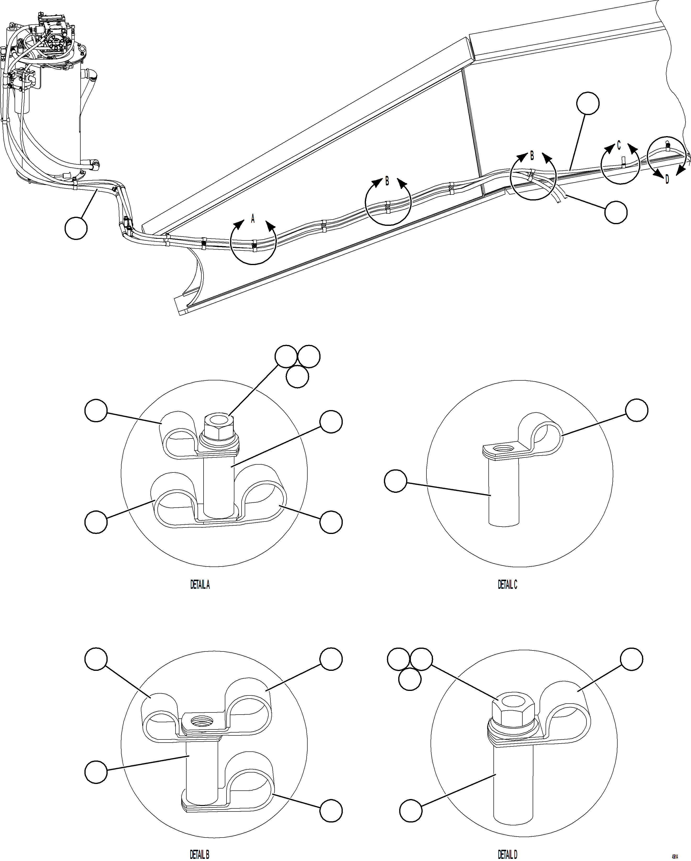 Komatsu parts book diagram for AFE57-JJ 830E-1AC S/N A41035 COLOWYO: AUTOMATIC LUBRICATION - PUMP PIPING    2/2