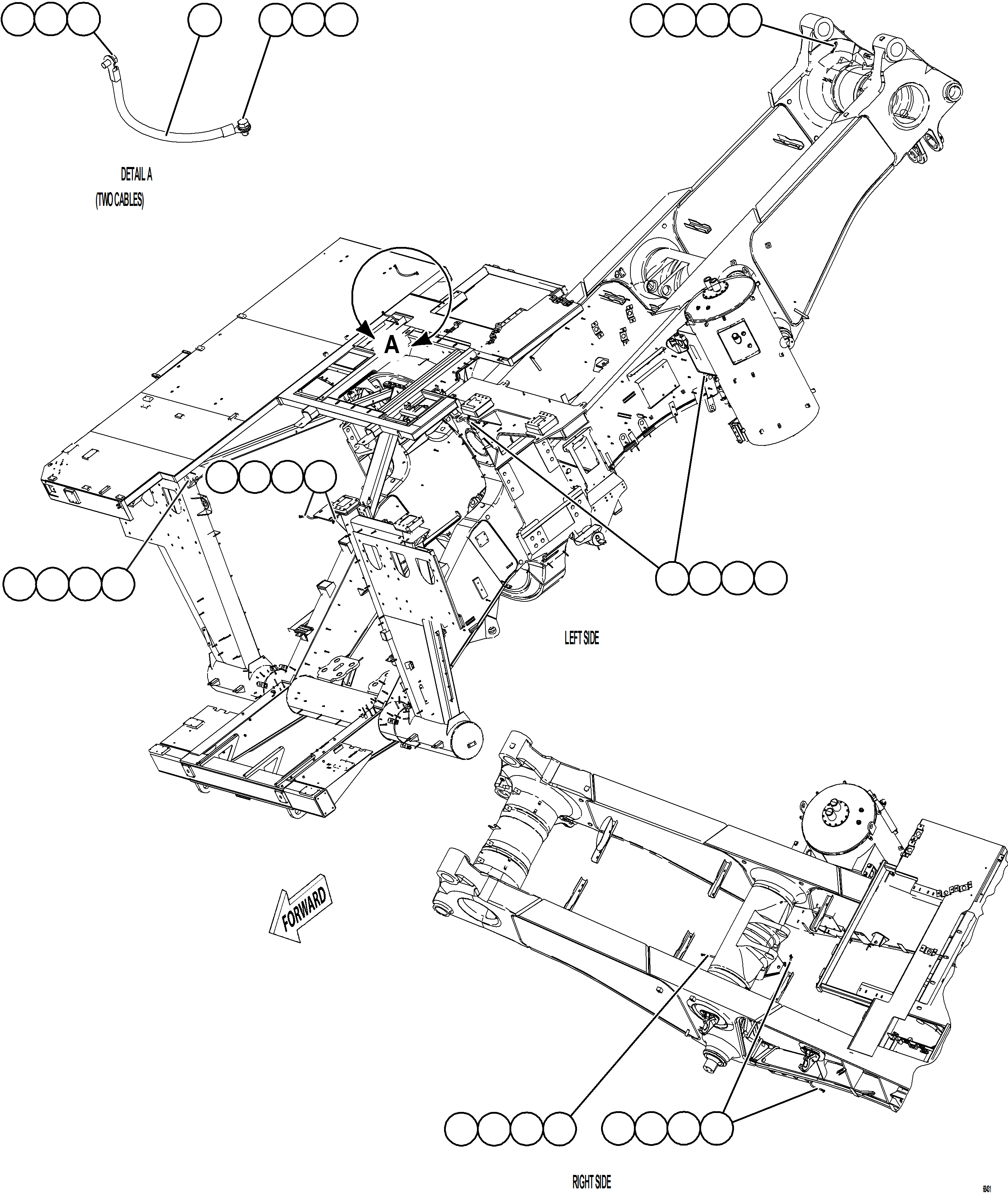 Dump Trucks Komatsu / AFE57-JU 830E-1AC S/N A41074  MANTOS COPPER(AFE57-JU) / FRAME GROUND WIRING(018 : 68341)