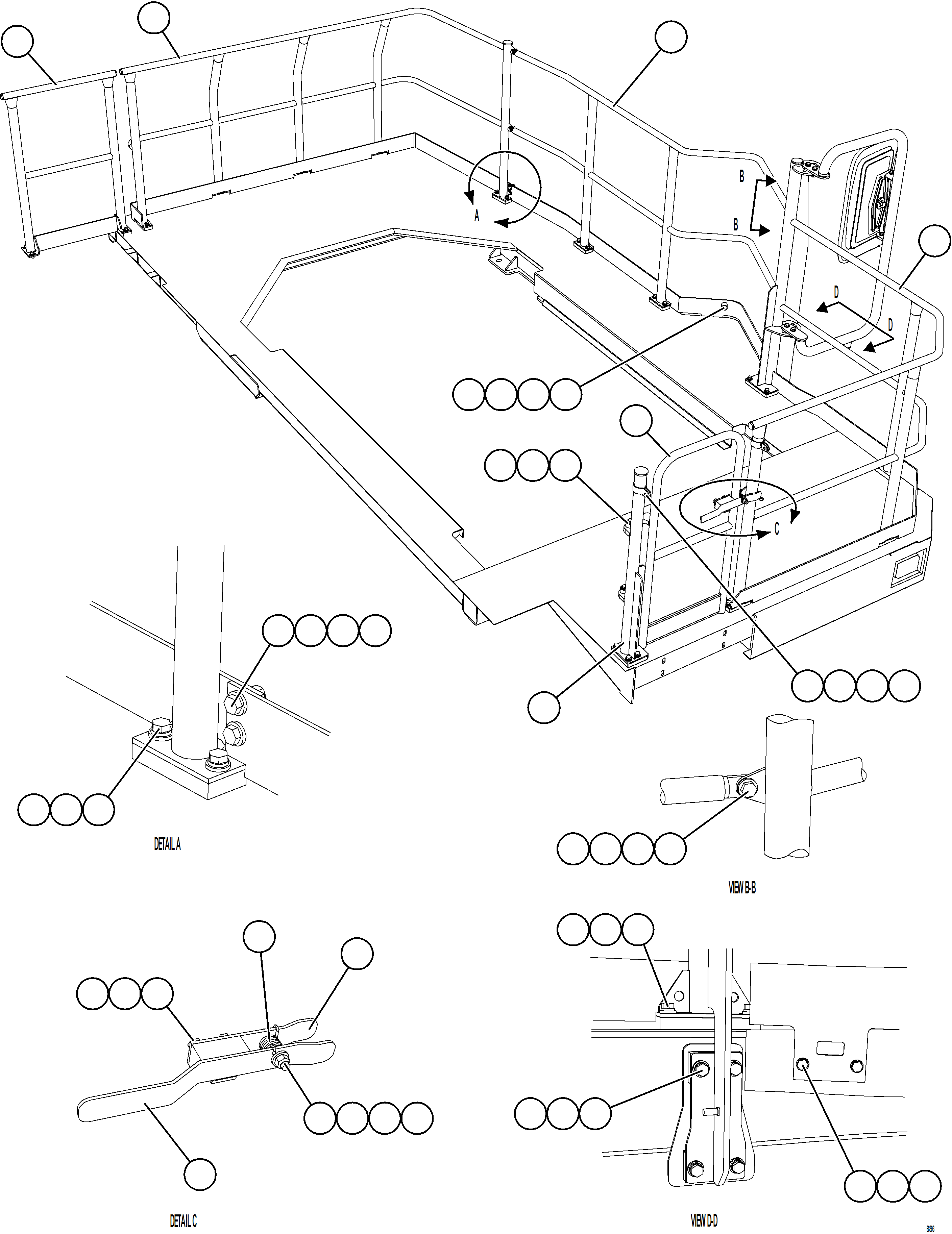 Dump Trucks Komatsu / AFE57-JU 830E-1AC S/N A41074  MANTOS COPPER(AFE57-JU) / LH DECK HANDRAILS(046 : 68593)