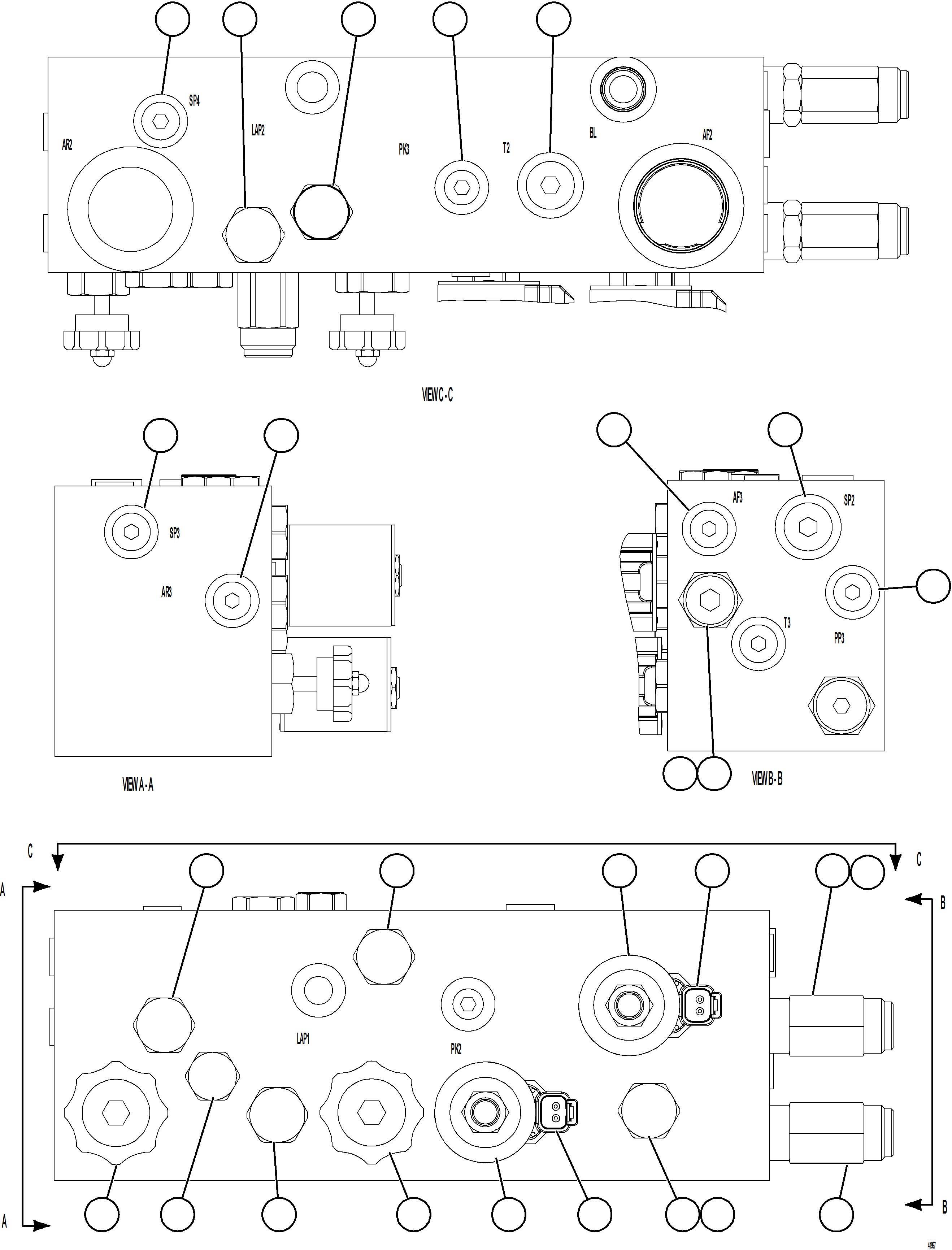Dump Trucks Komatsu / AFE57-JU 830E-1AC S/N A41074  MANTOS COPPER(AFE57-JU) / BRAKE MANIFOLD - TWO CIRCUIT    PC1995(538 : 41997)