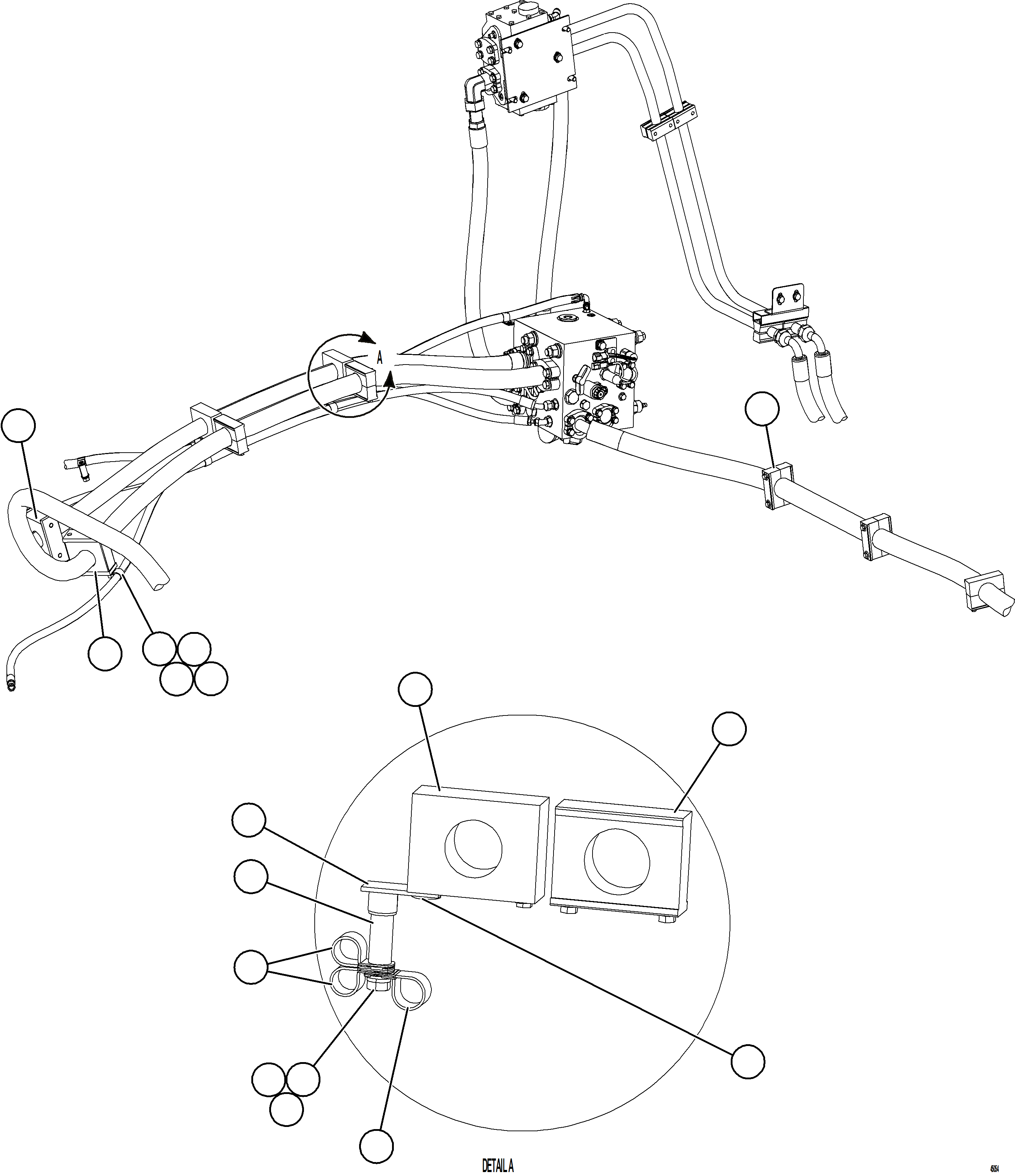 Dump Trucks Komatsu / AFE57-JU 830E-1AC S/N A41074  MANTOS COPPER(AFE57-JU) / BLEEDDOWN MANIFOLD PIPING    1/4(588 : 45054)